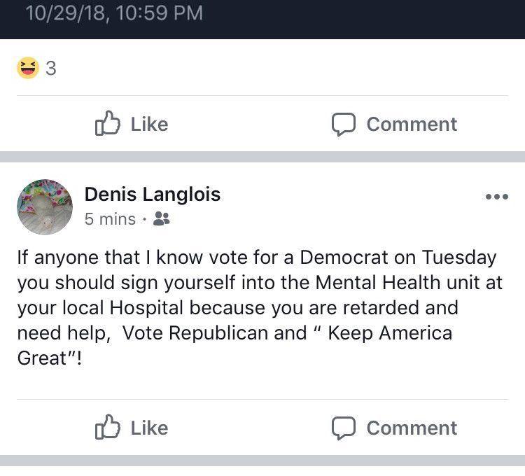 Langolois' post. (CREDIT: Post-Star Facebook screenshot)
