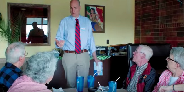 J.D. Scholten in a screengrab from a campaign ad. (Scholten4Iowa/YouTube)