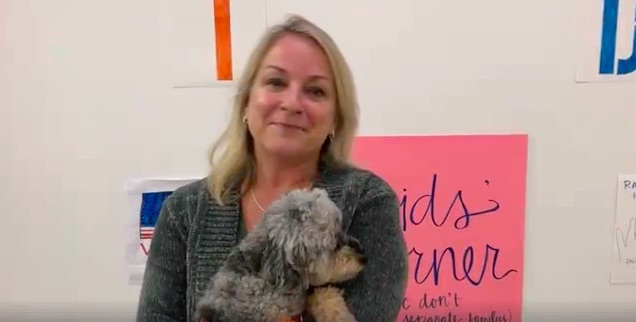 Susan Wild and a good dog in a screengrab from a video posted on November 2, 2018. (Susan Wild for Congress/Facebook)