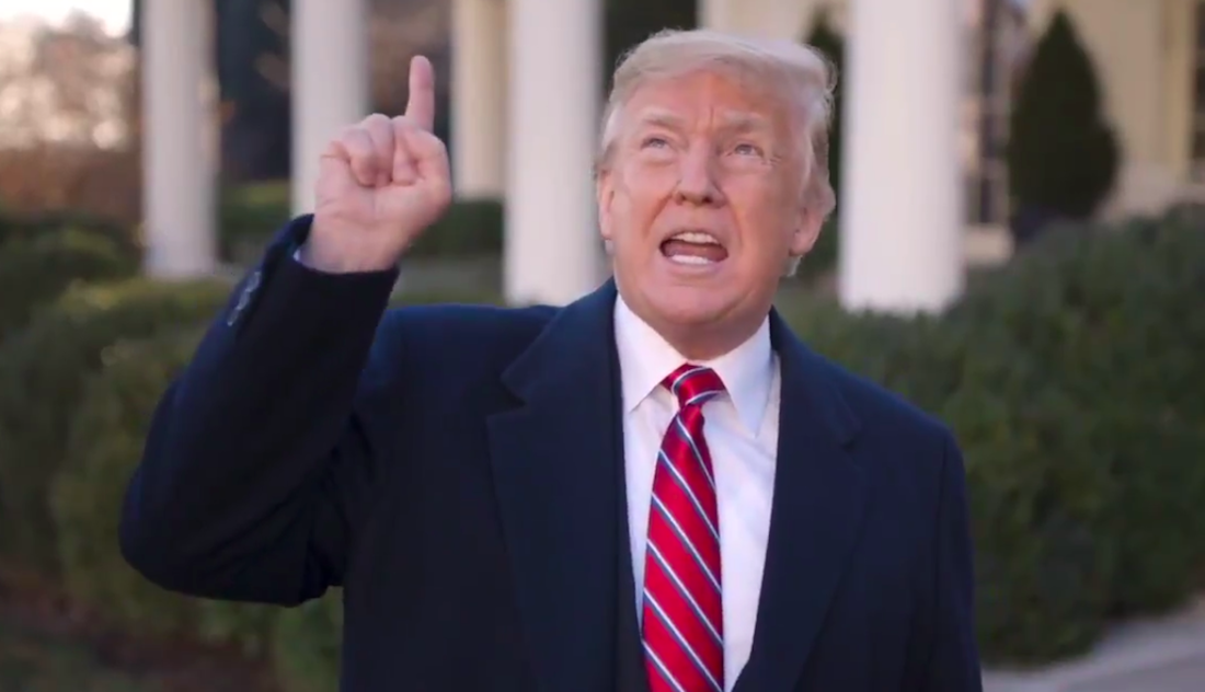 Donald Trump in a screengrab from a tweet on December 19, 2018. (realDonaldTrump/Twitter)