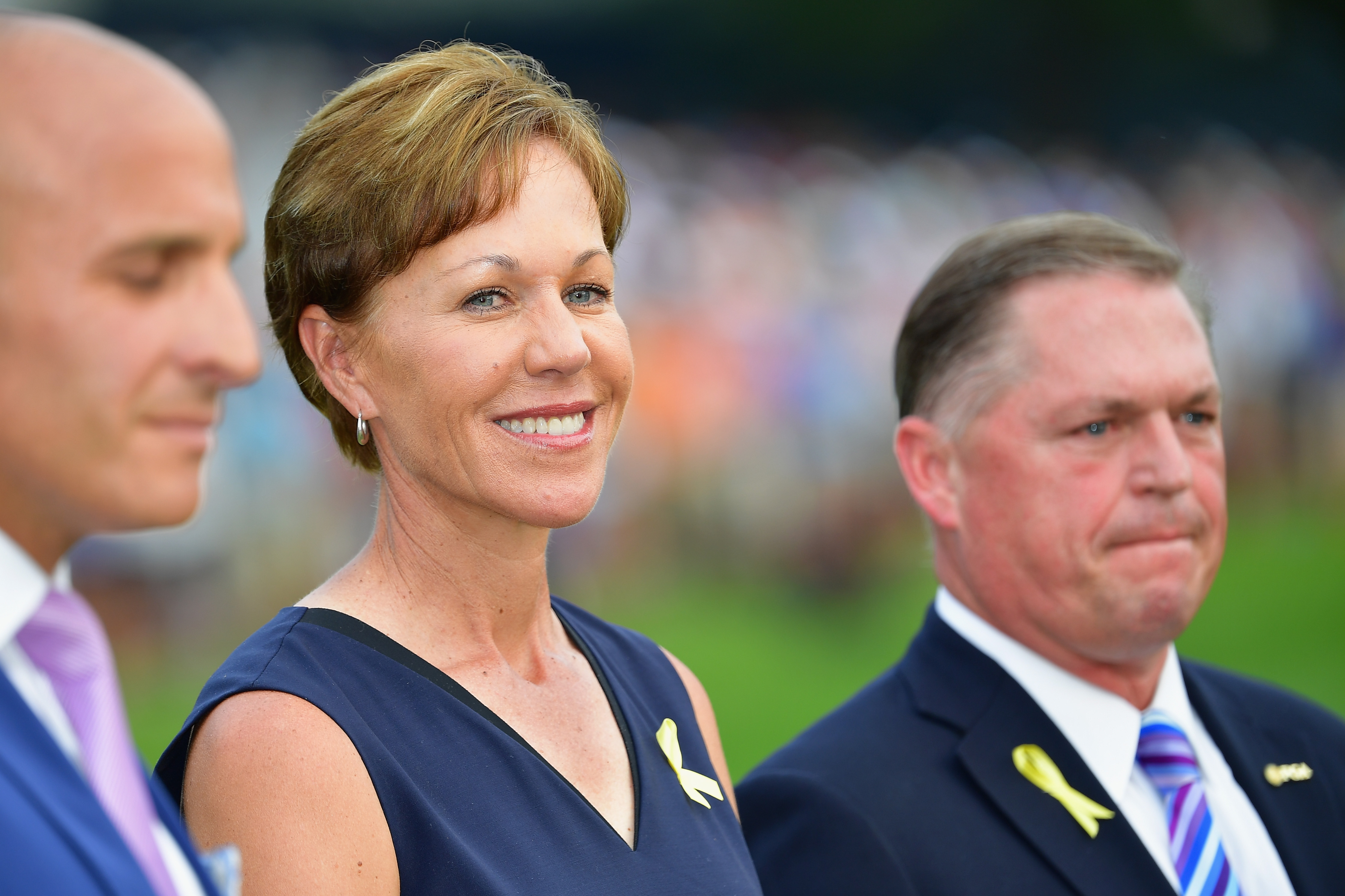 Then-PGA Vice President Suzy Whaley attends the final round of the 2018 PGA Championship at Bellerive Country Club on August 12, 2018 in St Louis, Missouri. Whaley has since become the first woman to head the organization. (Photo by Stuart Franklin/Getty Images)