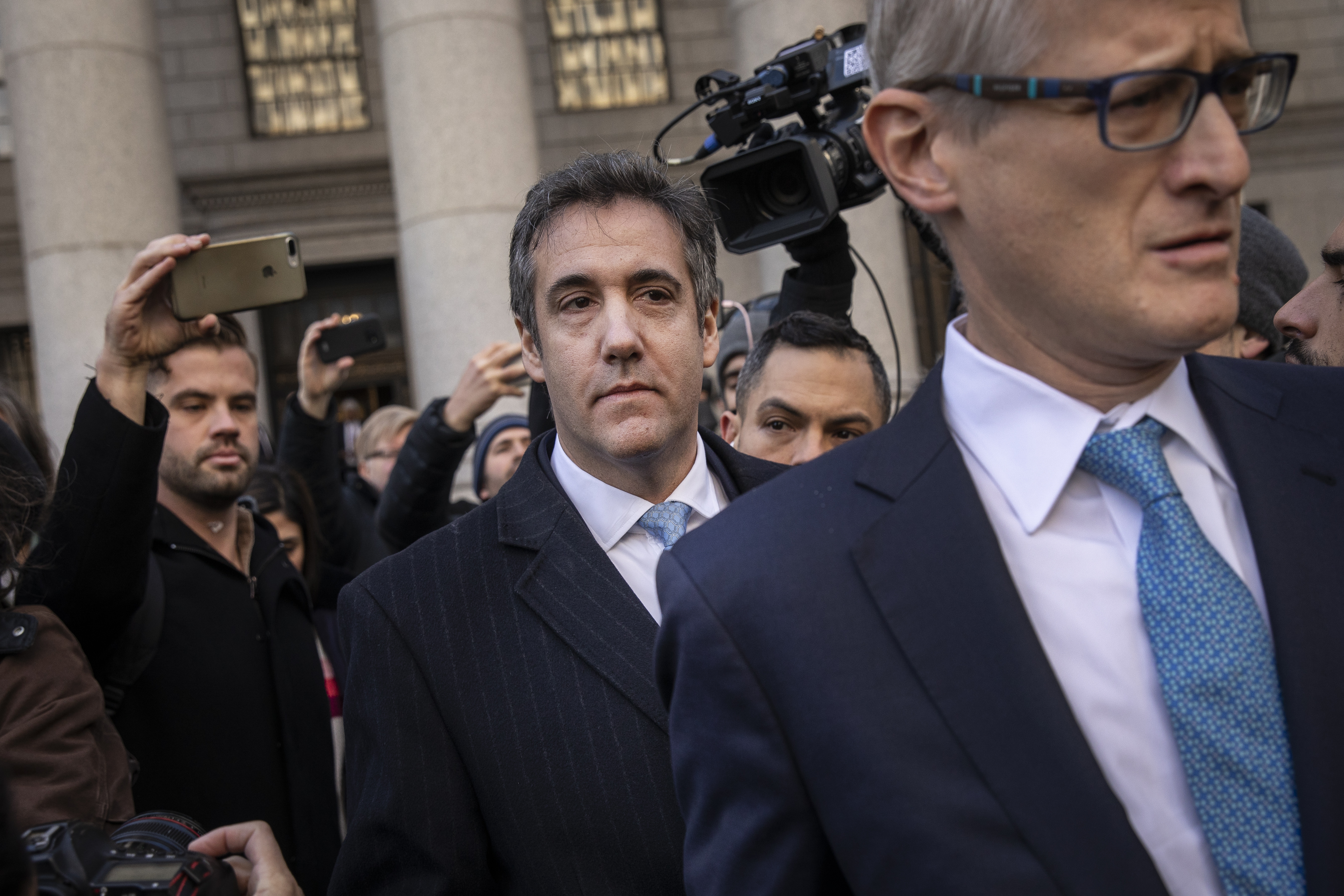 NEW YORK, NY - NOVEMBER 29: Michael Cohen, former personal attorney to President Donald Trump, exits federal court, November 29, 2018 in New York City. At the court hearing, Cohen pleaded guilty to making false statements to Congress about a Moscow real estate project Trump pursued during the 2016 presidential campaign. (Photo by Drew Angerer/Getty Images)