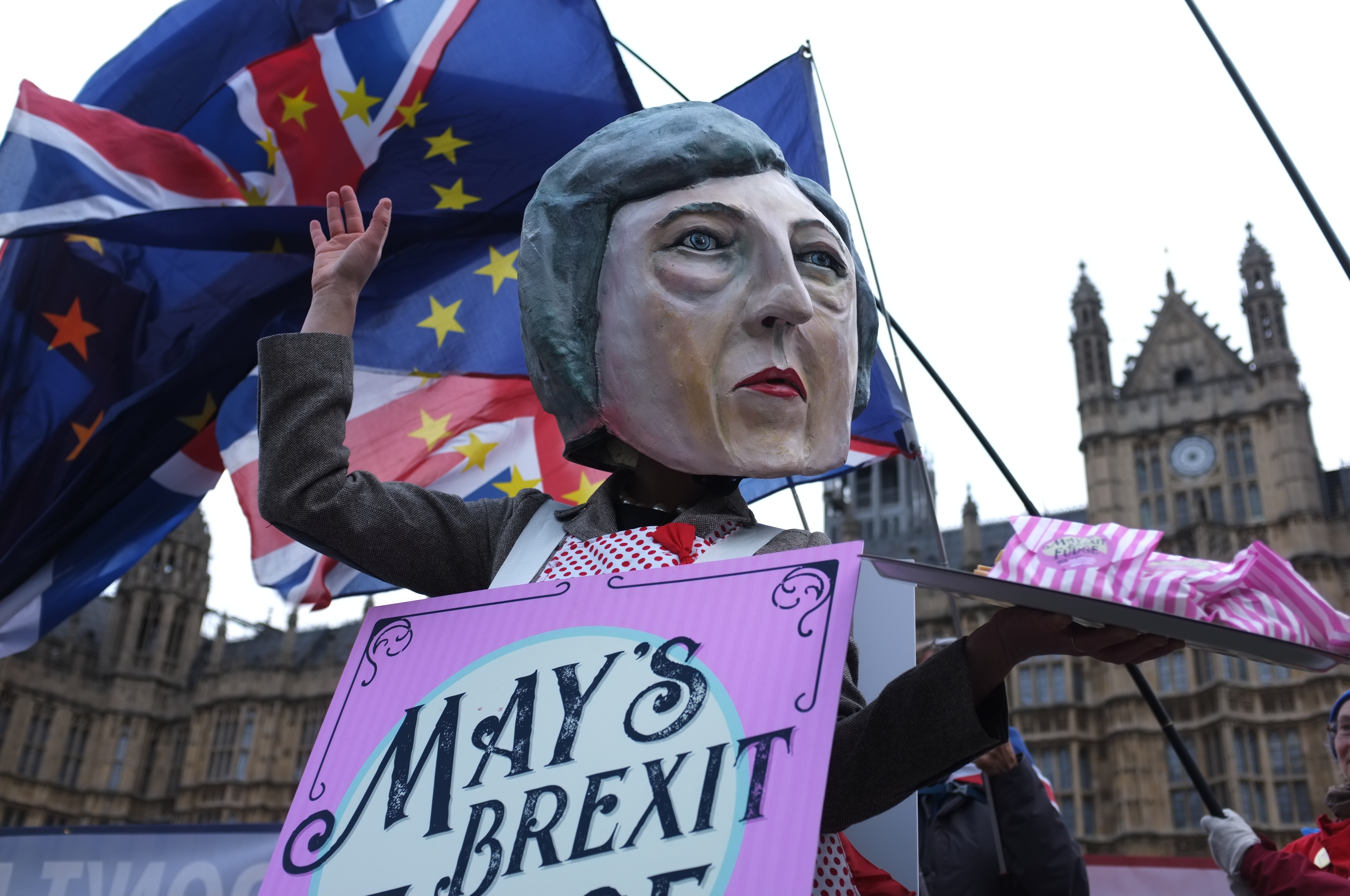 British Prime Minister Theresa May has called off a crucial Parliament vote on the U.K.'s Brexit deal Monday, the latest example of the chaos surrounding the U.K.'s attempt to leave the European Union. (Photo credit: Alberto Pezzali/NurPhoto via Getty Images)