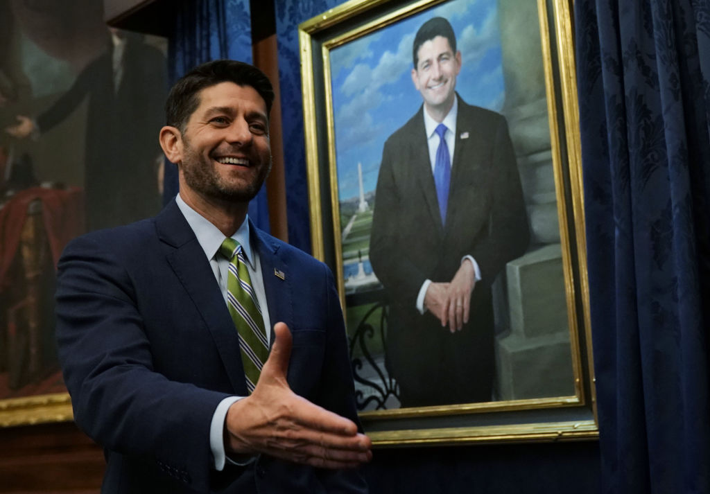 Speaker of the House Rep. Paul Ryan (R-WI) last month, at the unveiling of a portrait of himself.