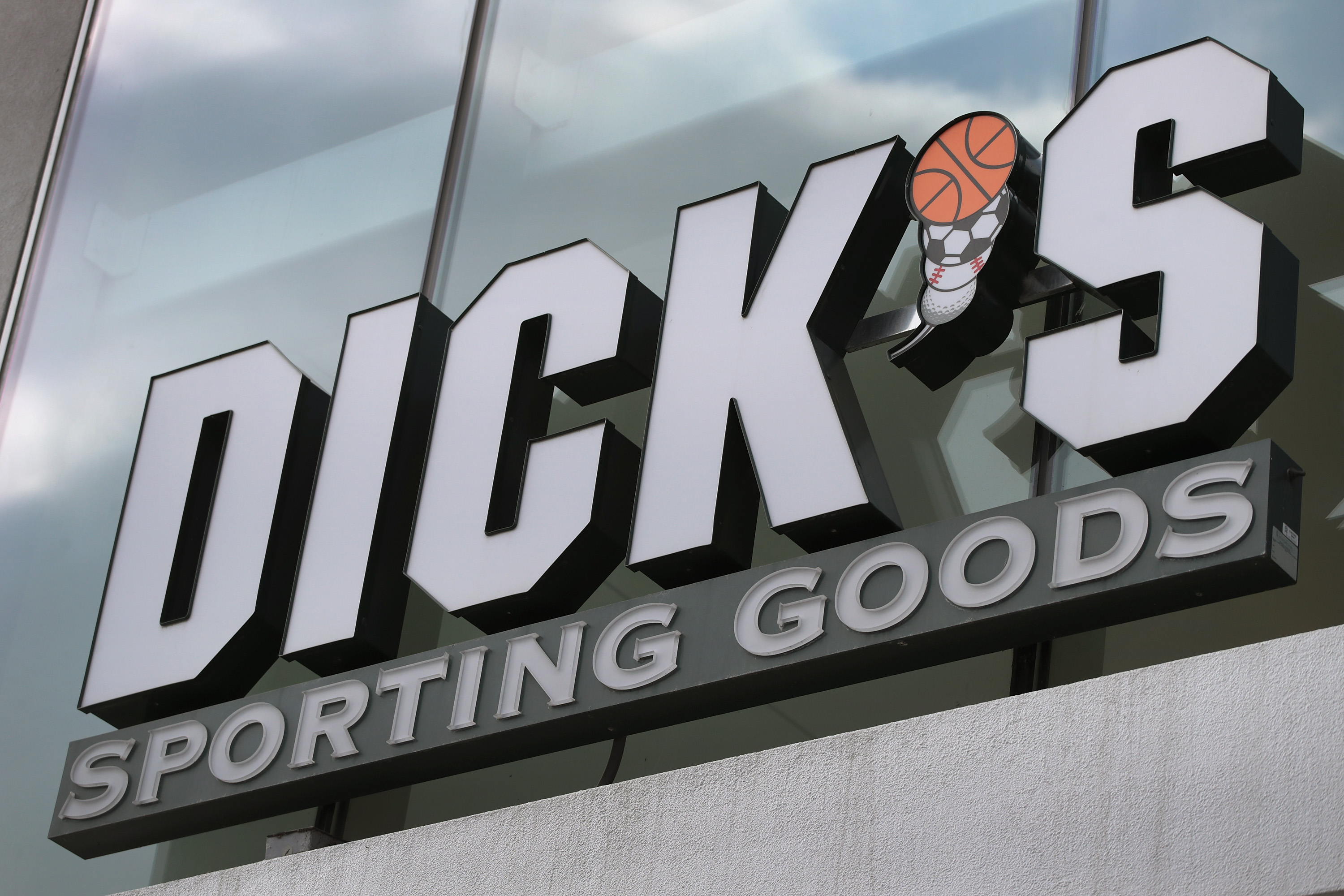 CHICAGO, IL - FEBRUARY 28: A sign hangs outside of a Dick's Sporting Goods store on February 28, 2018 in Chicago, Illinois. (Photo by Scott Olson/Getty Images)