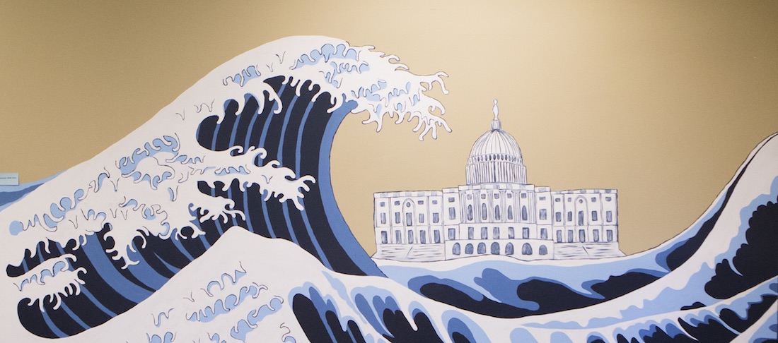 A mural at Abigail Spanberger's campaign headquarters in Richmond, Virginia on May 29, 2018. (Julia Rendleman for the Washington Post via Getty Images)