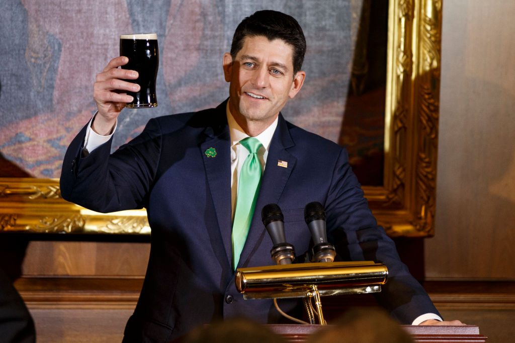 Paul Ryan at the Friends of Ireland luncheon on Capitol Hill on March 15, 2018. (Alex Edelman-Pool/Getty Images)