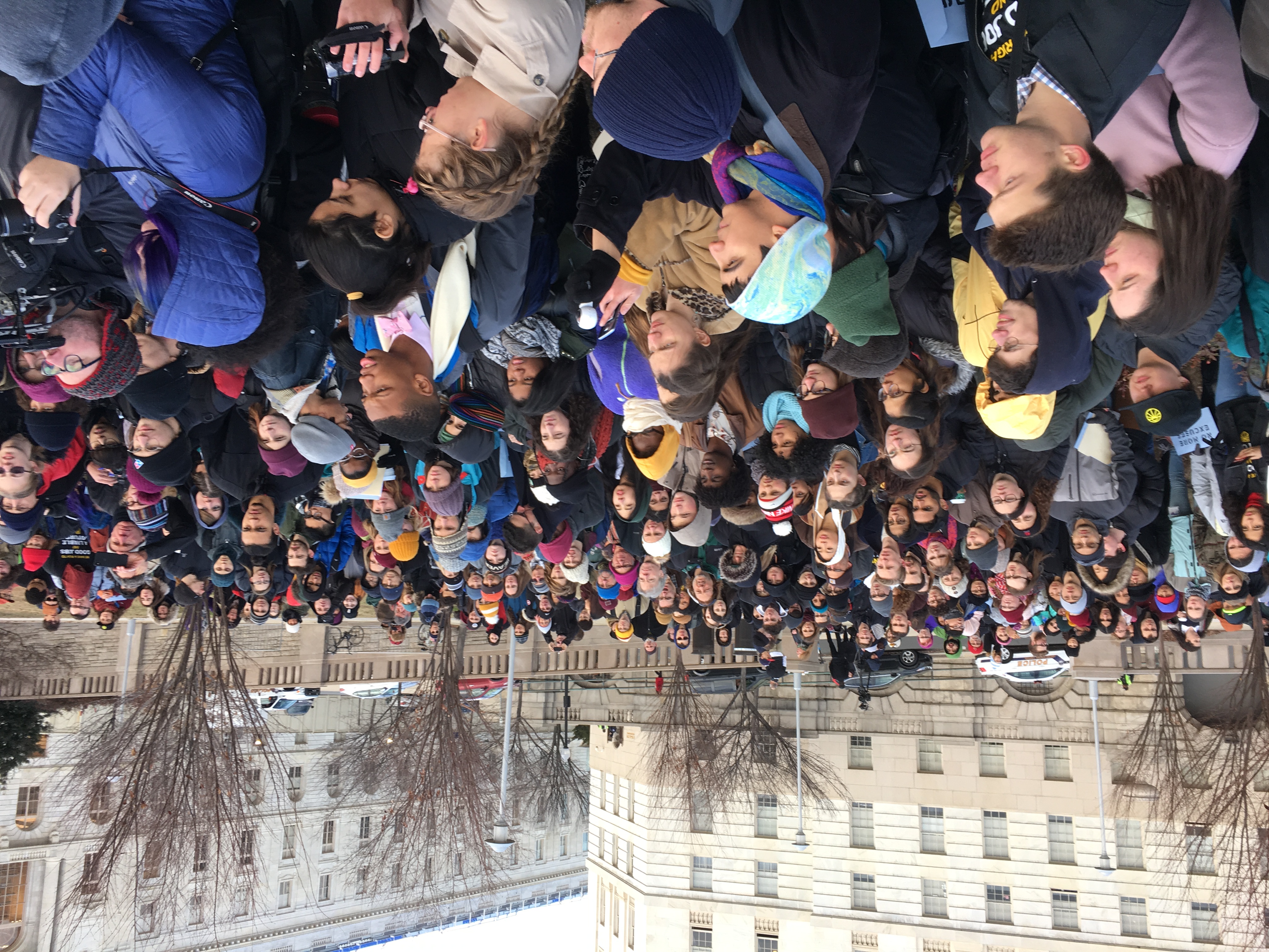 Sunrise Movement activists gather on Capitol Hill on December 10, 2018 prior to lobbying members of Congress on a Green New Deal. CREDIT: ThinkProgress/Mark Hand