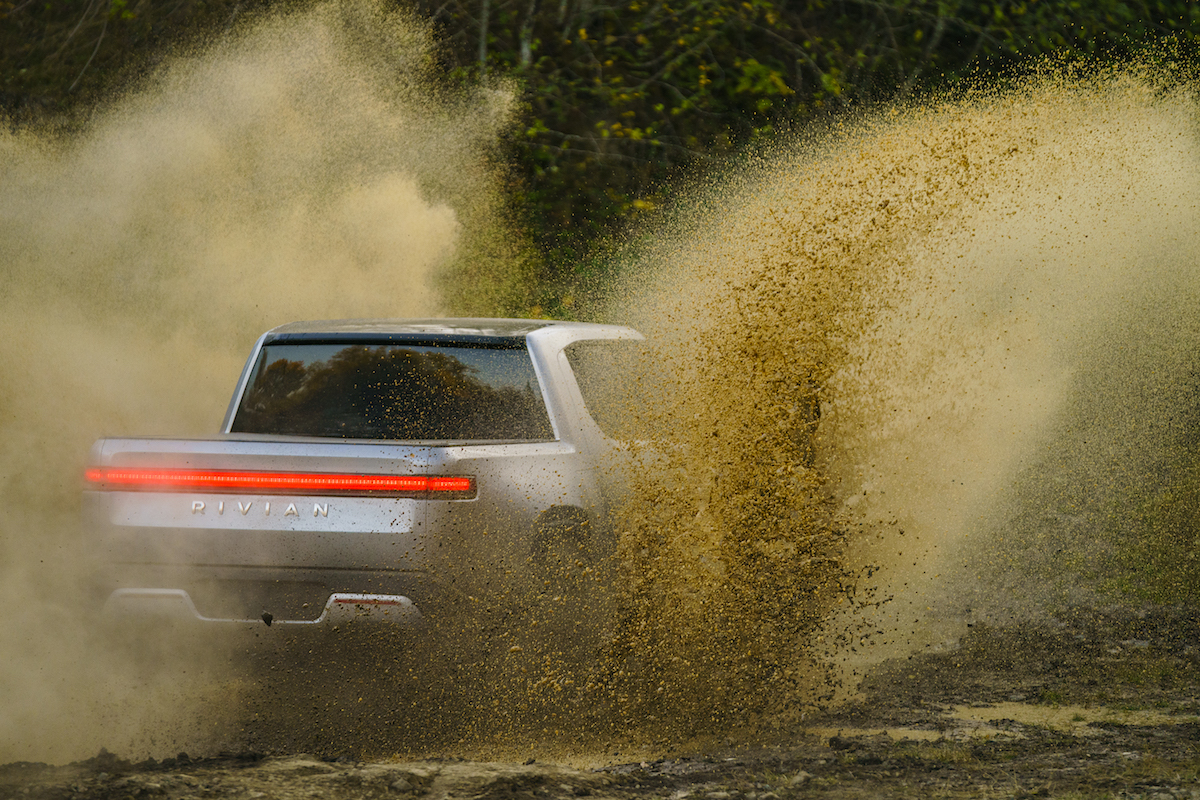 Rivian's forthcoming all-electric R1T pickup truck. CREDIT: Rivian.