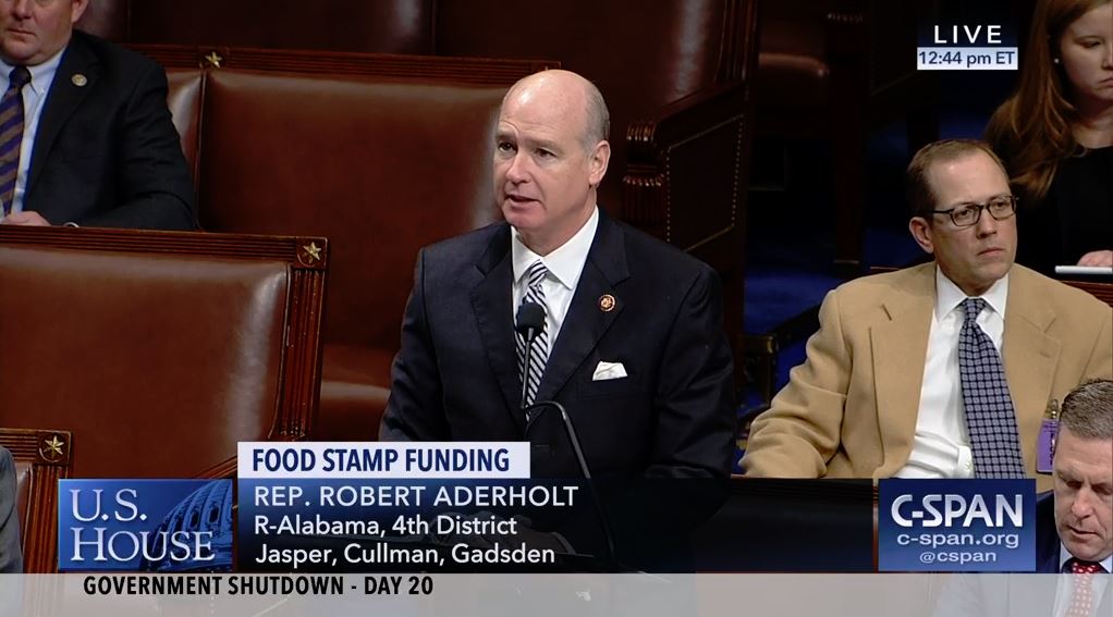 Rep. Robert Aderholt (R-AL), leading the opposition to a bill to reopen the USDA and FDA on Thursday.