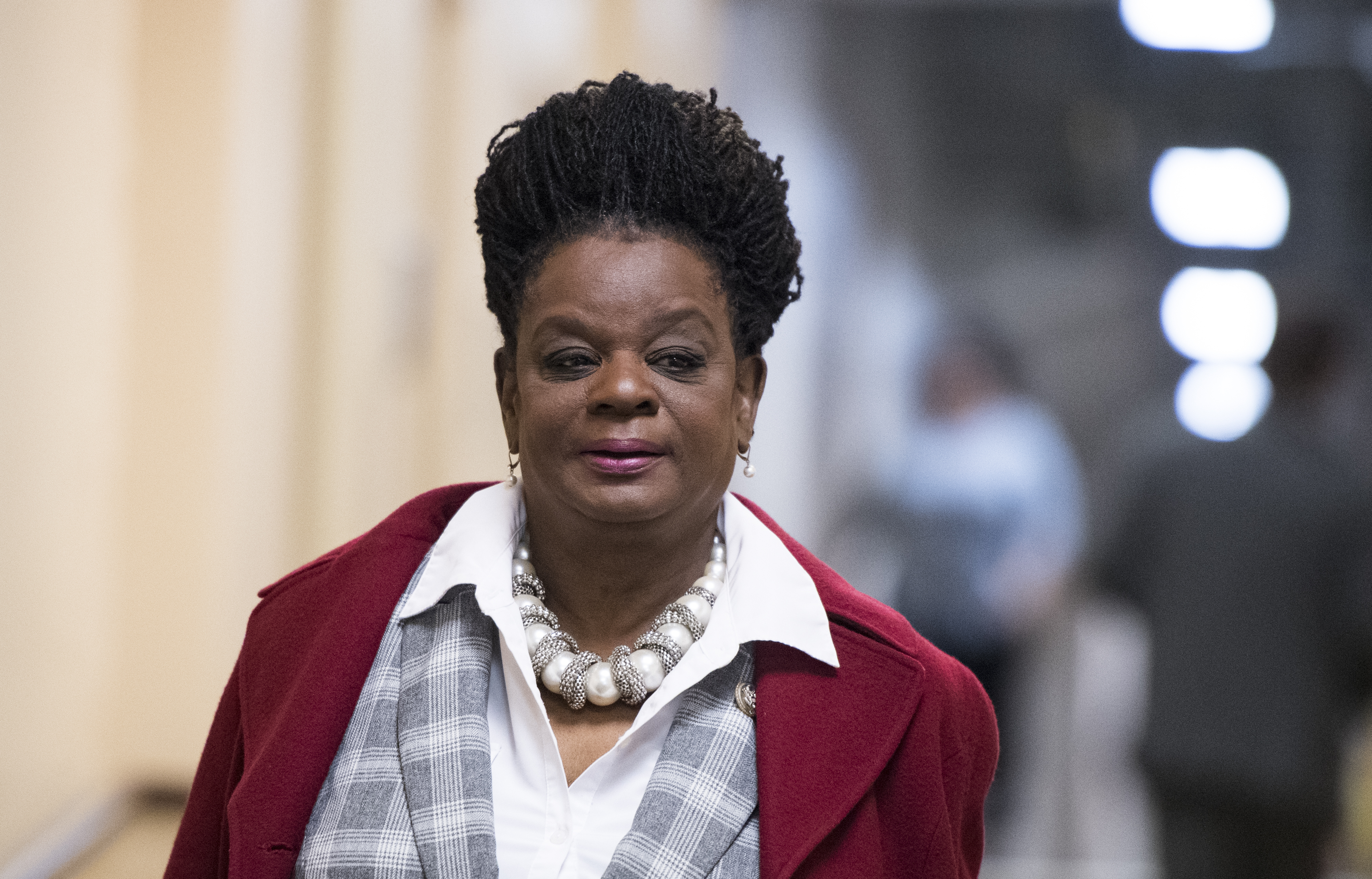 UNITED STATES - NOVEMBER 15: Rep. Gwen Moore, D-Wisc., arrives for the House Democrats' caucus meeting in the Capitol on Thursday, Nov. 15, 2018. (Photo By Bill Clark/CQ Roll Call)