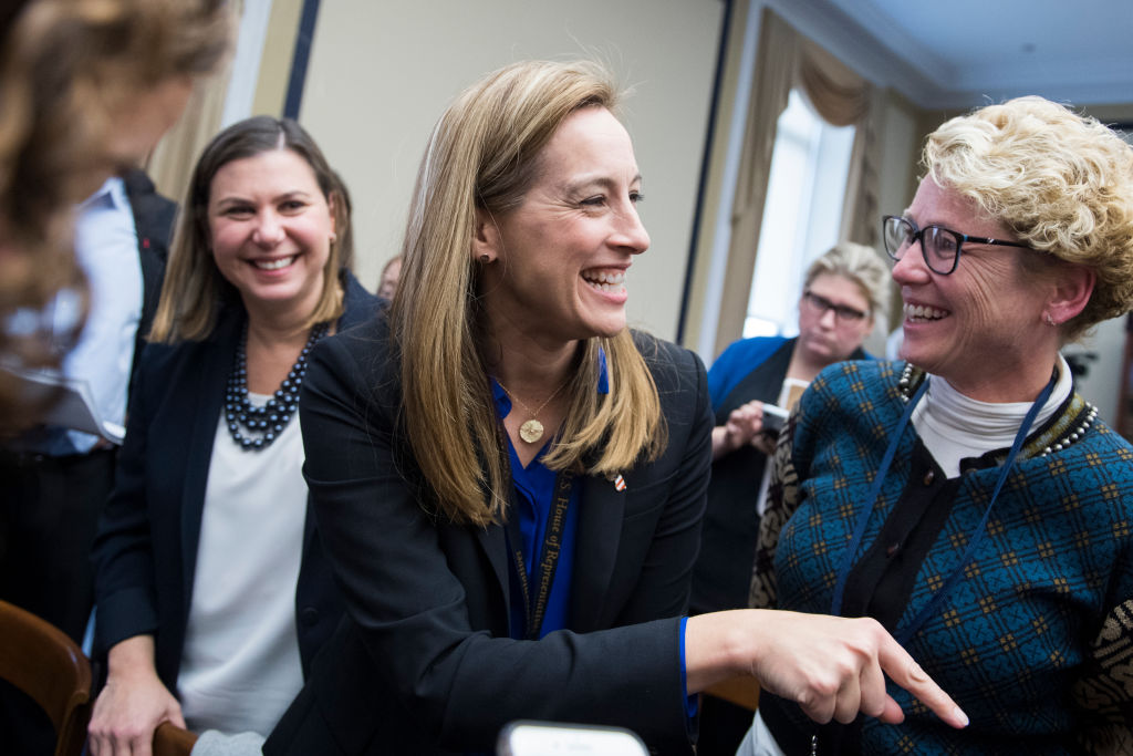 Elissa Slotkin, Mikie Sherrill, and Chrissy Houlahan on Capitol Hill on November 30, 2018. (Tom Williams/CQ Roll Call)