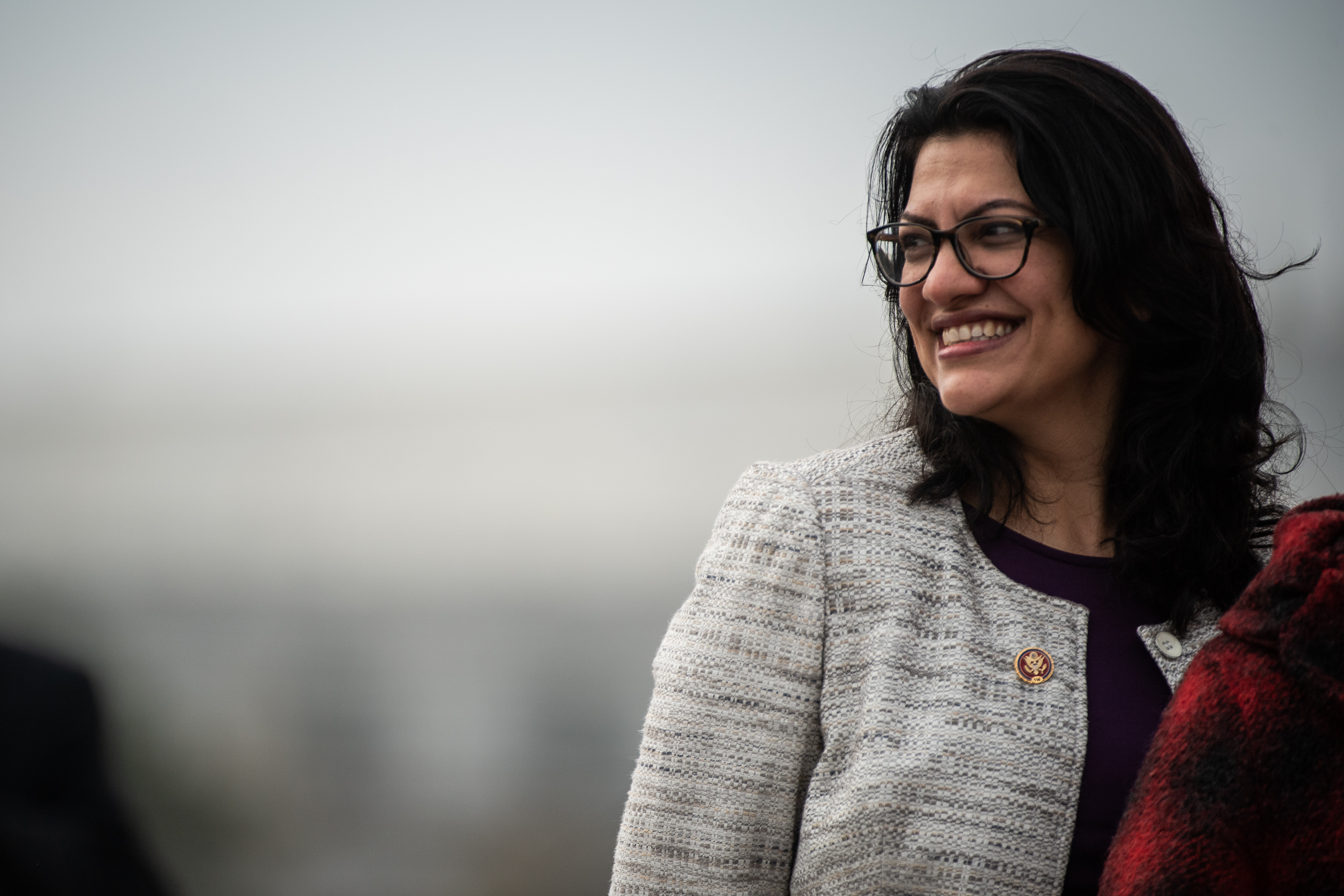 WASHINGTON, DC - JANUARY 4: U.S. Rep. Rashida Tlaib (D-Mich.) poses for a group photo with the House Democratic women on Capitol Hill on Friday, January 4, 2019, in Washington, D.C. (Photo by Salwan Georges/The Washington Post via Getty Images)