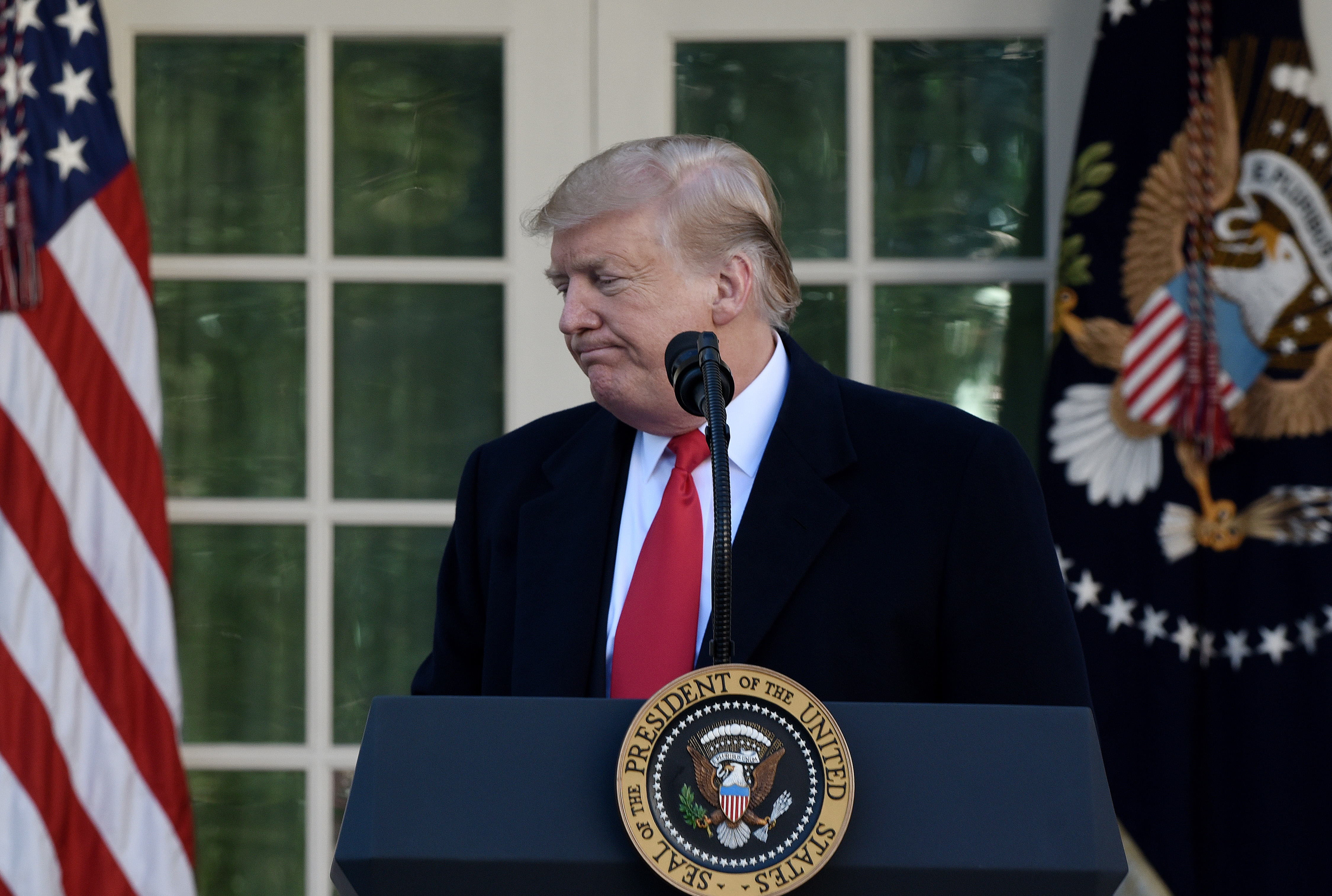 President Trump changed his messaging about border security once again Thursday morning. (PHOTO CREDIT: Olivier Douliery-Pool/Getty Images)