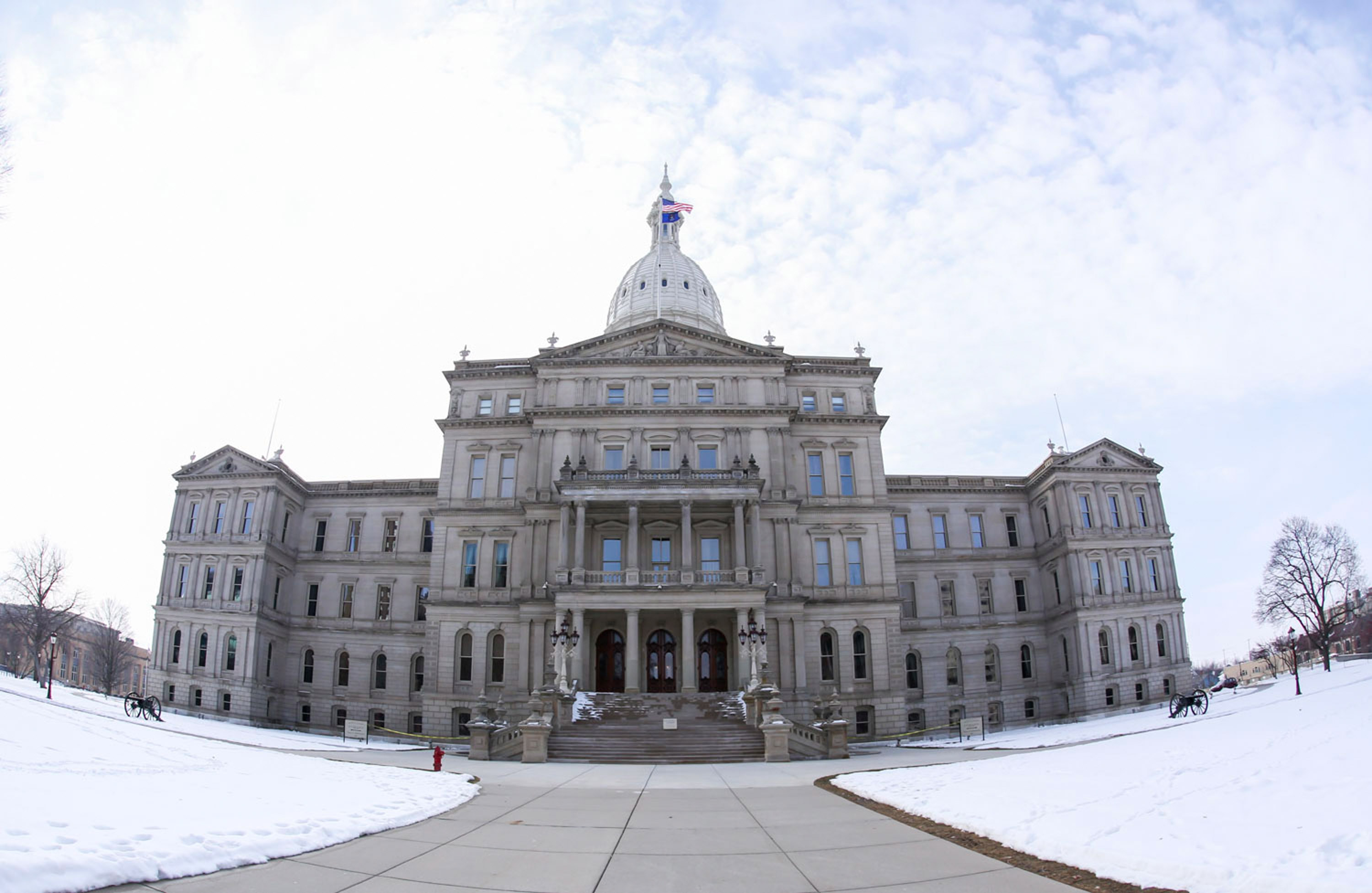 General view of the State Capitol Building in Lansing, MI. CREDIT: Scott Legato/Getty Images for MoveOn.org