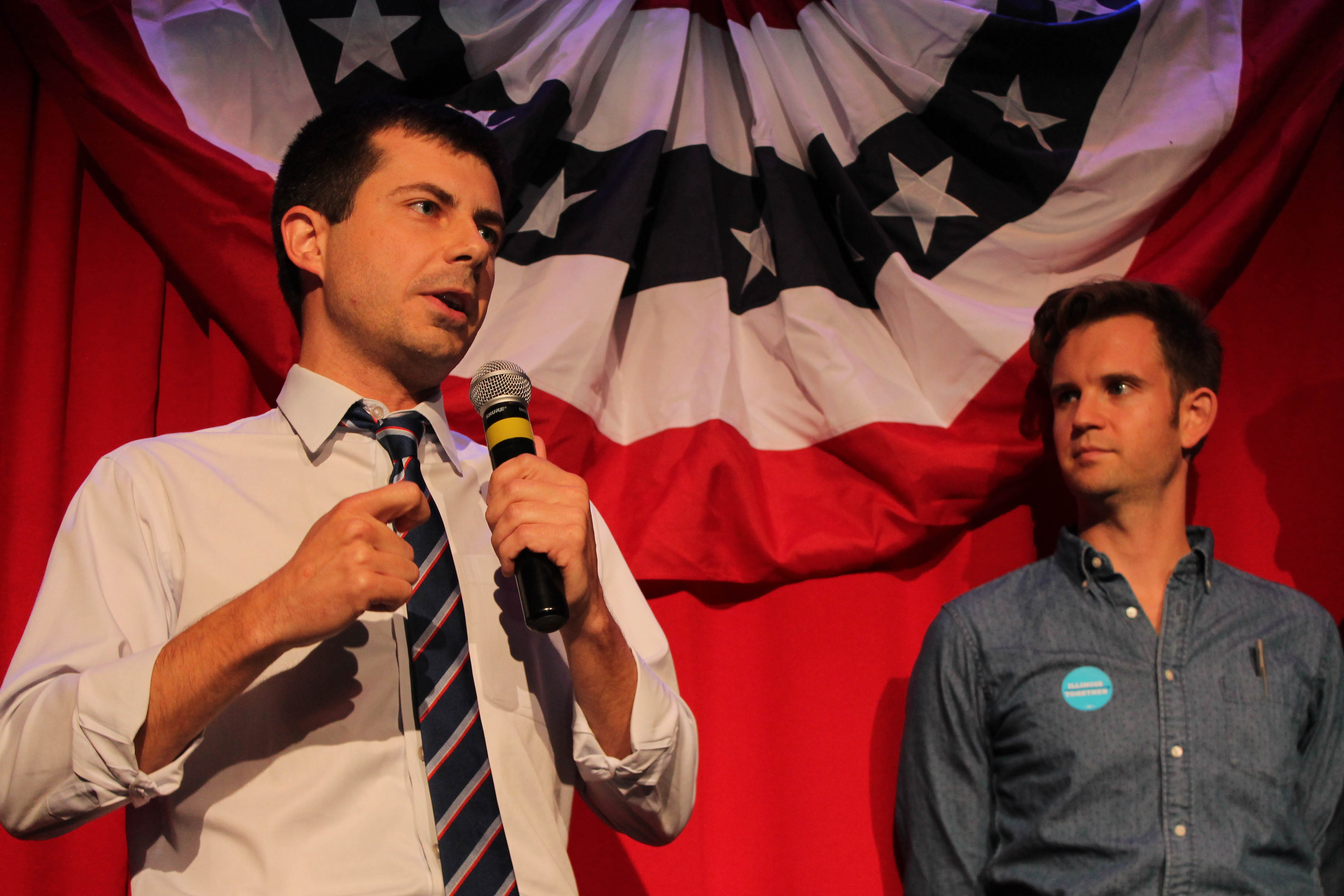 South Bend Pete Buttigieg announced his presidential exploratory committee Thursday. CREDIT: DEREK HENKLE/AFP/Getty Images