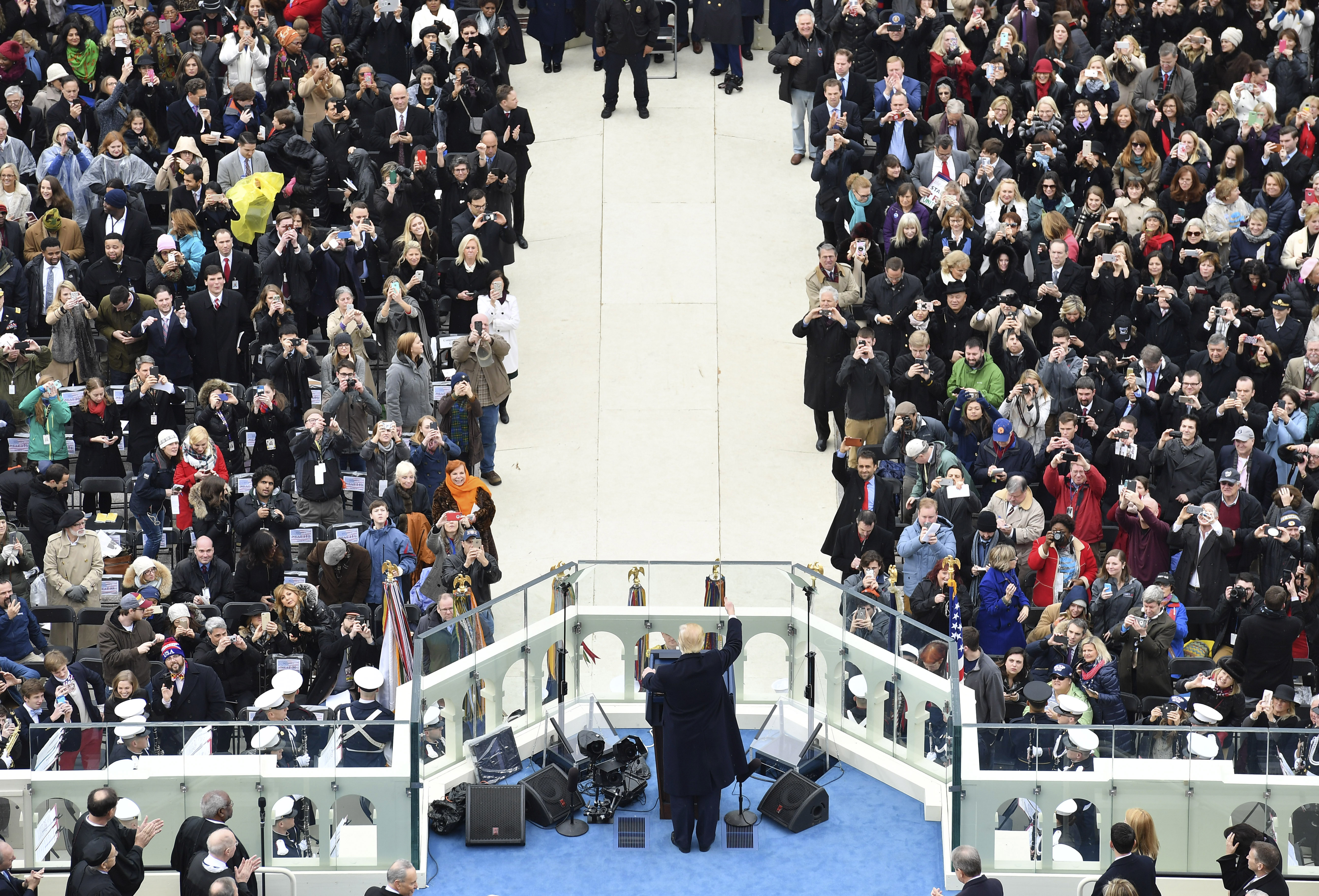 President Donald Trump delivers his inaugural address on January 20, 2017 at the U.S. Capitol in Washington, D.C. (CREDIT: Ricky Carioti - Pool/Getty Images)