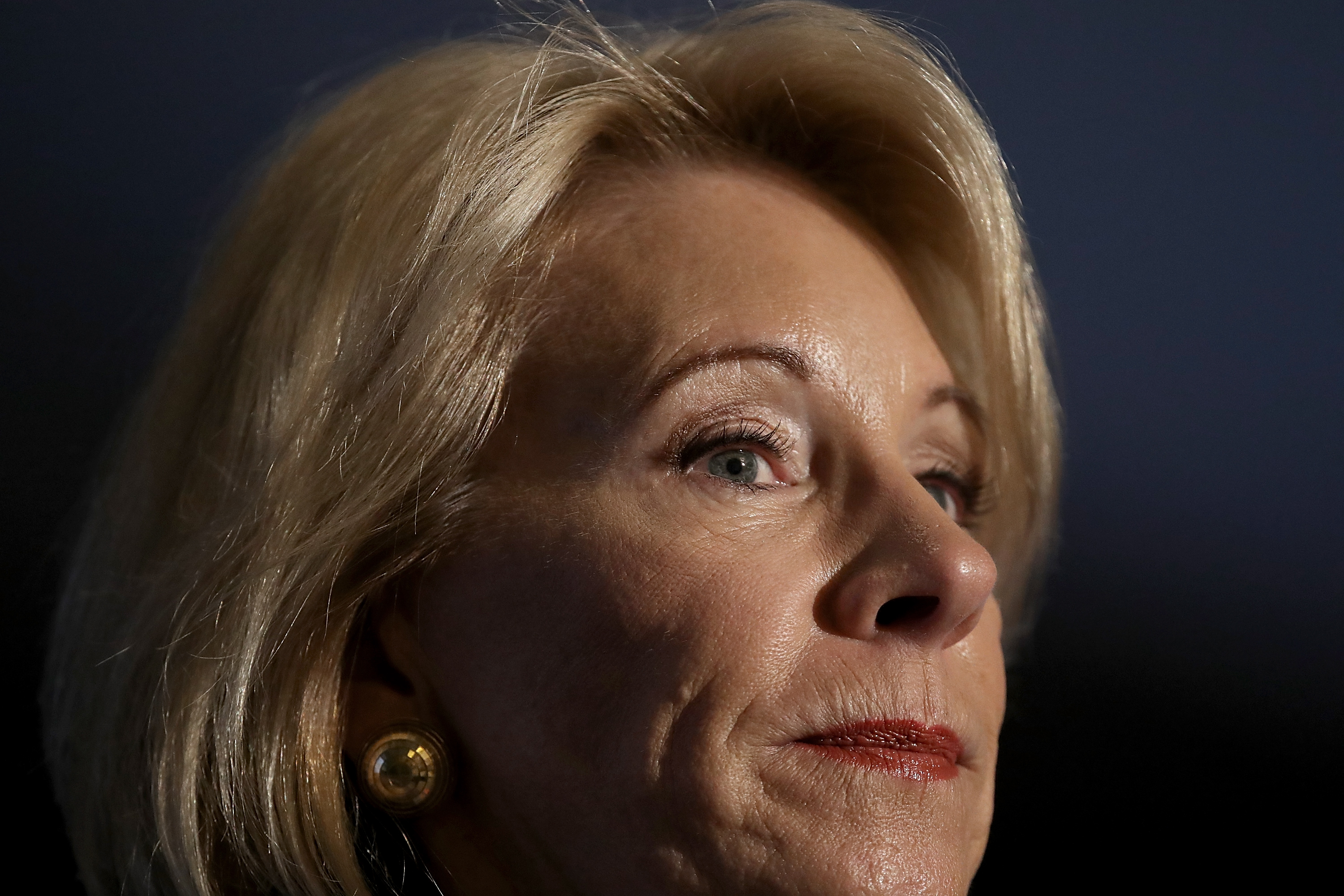 ARLINGTON, VA - MARCH 13: U.S. Education Secretary Betsy DeVos speaks at the National Parent-Teacher Association's 2018 Legislative Conference March 13, 2018 in Arlington, Virginia. DeVos spoke on the administration's plan "to improve school safety and the importance of parent and family engagement in education." (Photo by Win McNamee/Getty Images)