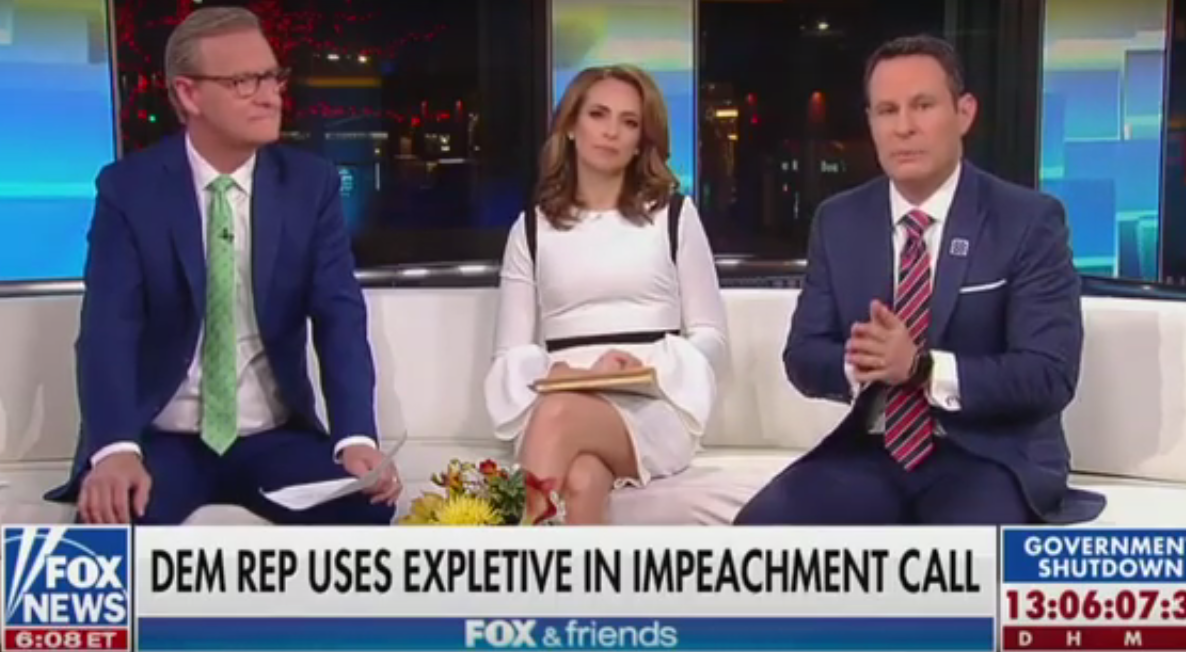 Fox & Friends' Steve Doocy, Jedediah Bila, and Brian Kilmeade on January 4, 2019. (Fox News/Screengrab)