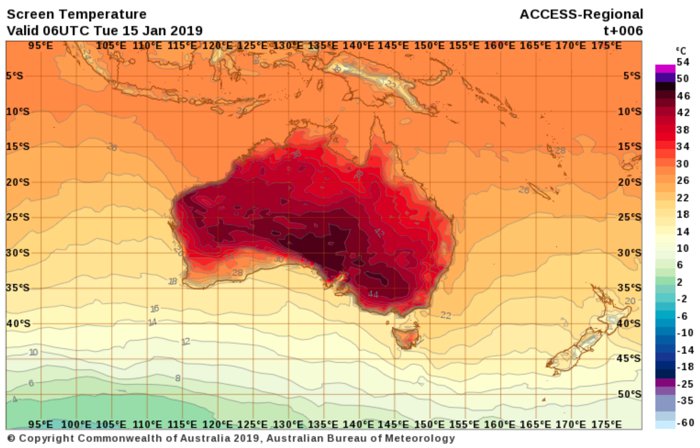 Monster heatwave hits Australia. CREDIT: BOM.