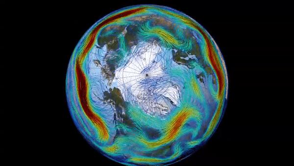 The polar jet stream. CREDIT: NASA