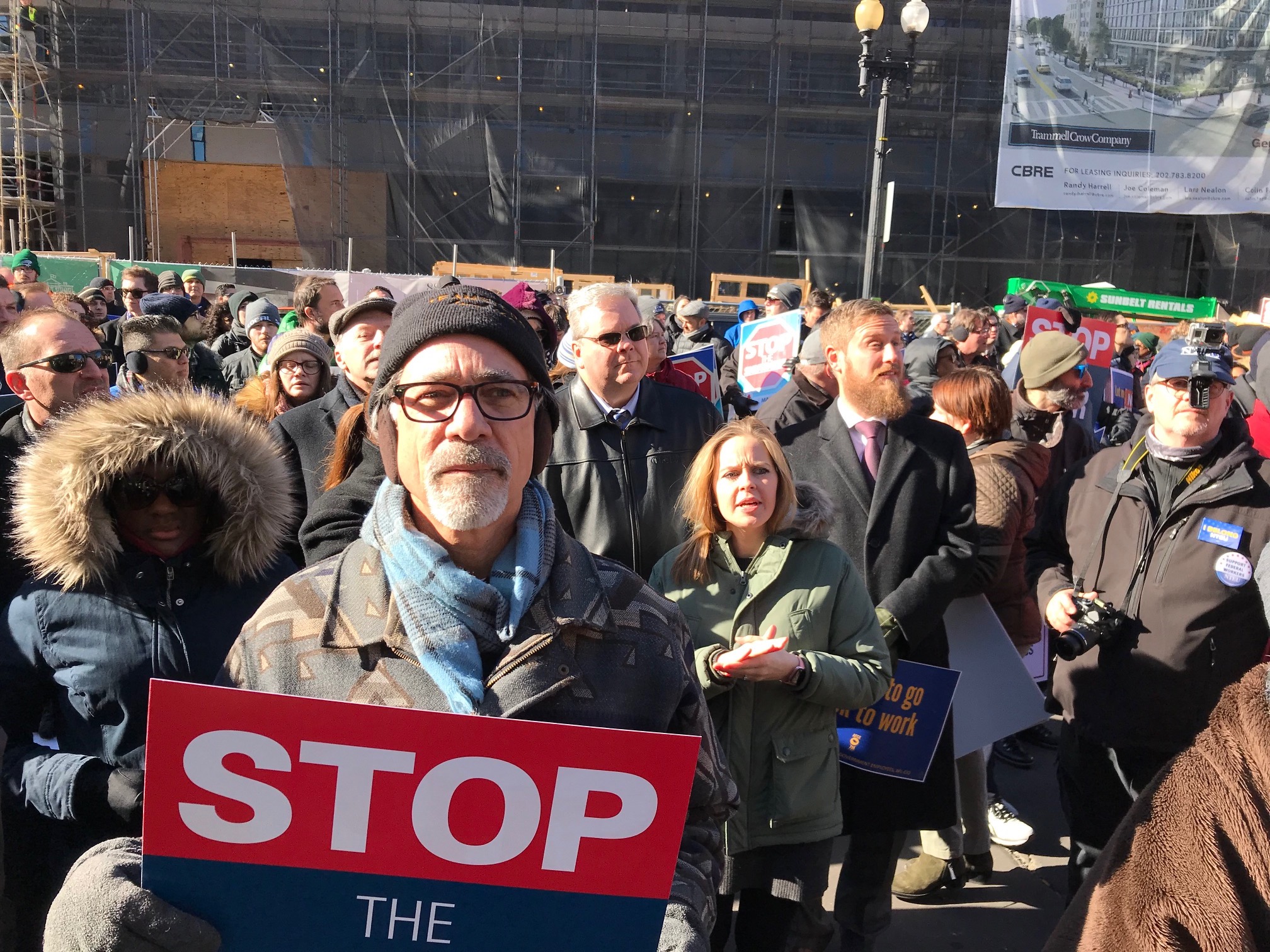 Federal workers protested the shutdown on Jan. 10 in Washington D.C. CREDIT: Casey Quinlan