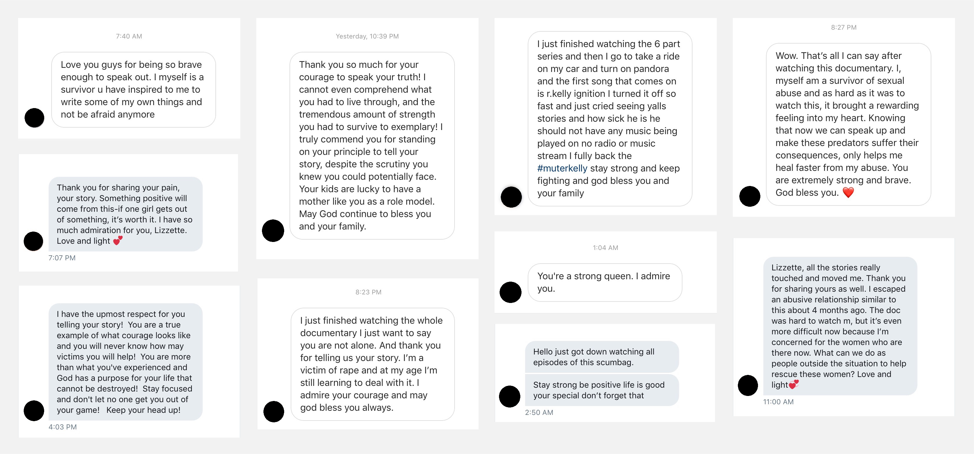 Messages of support to Lizzette Martinez. Art by Adam Peck / Courtesy of Lizzette Martinez.