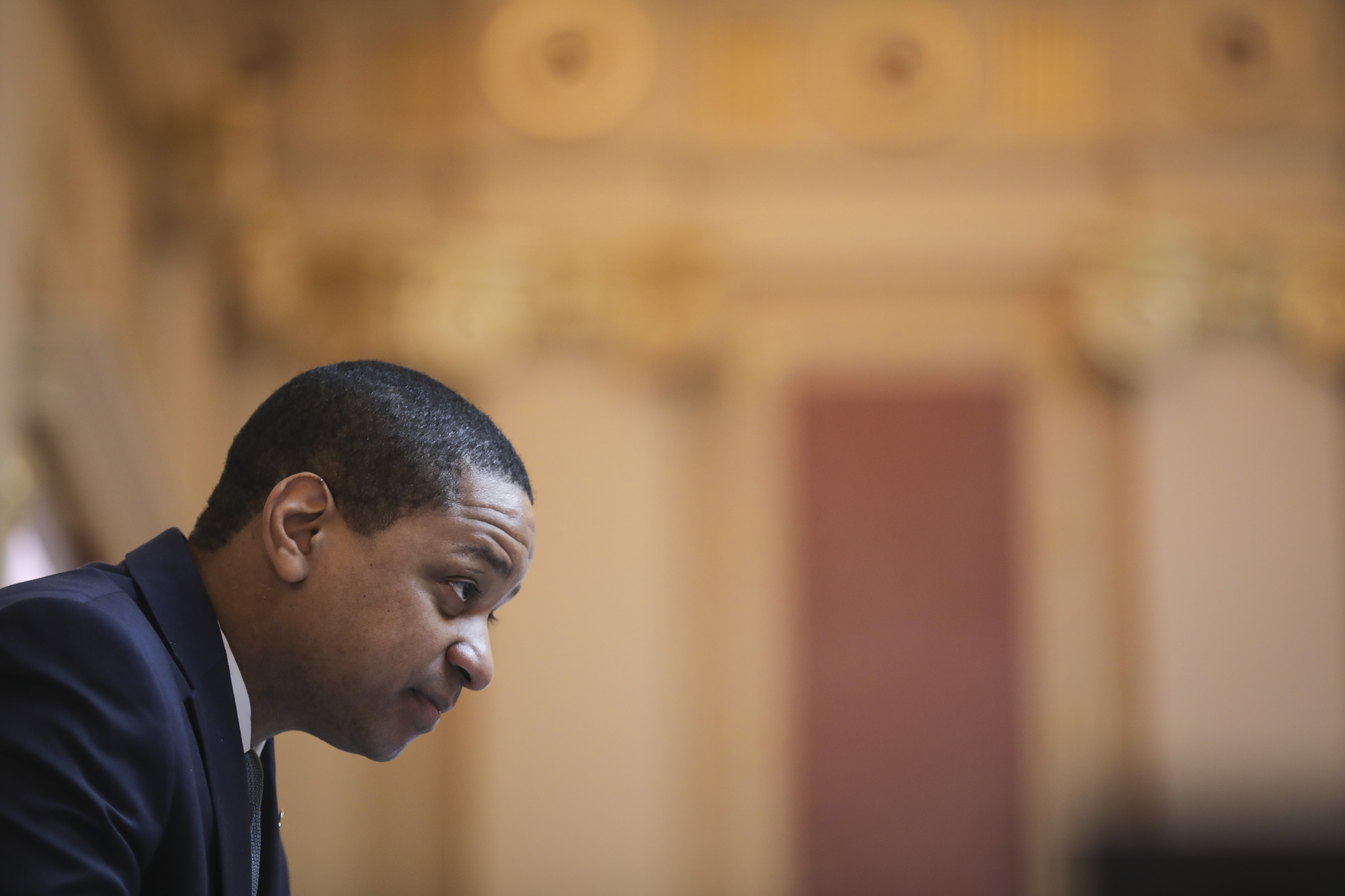 Virginia Lt. Governor Justin Fairfax presides over the Senate at the Virginia State Capitol, February 7, 2019 in Richmond, Virginia. (CREDIT: Drew Angerer/Getty Images)