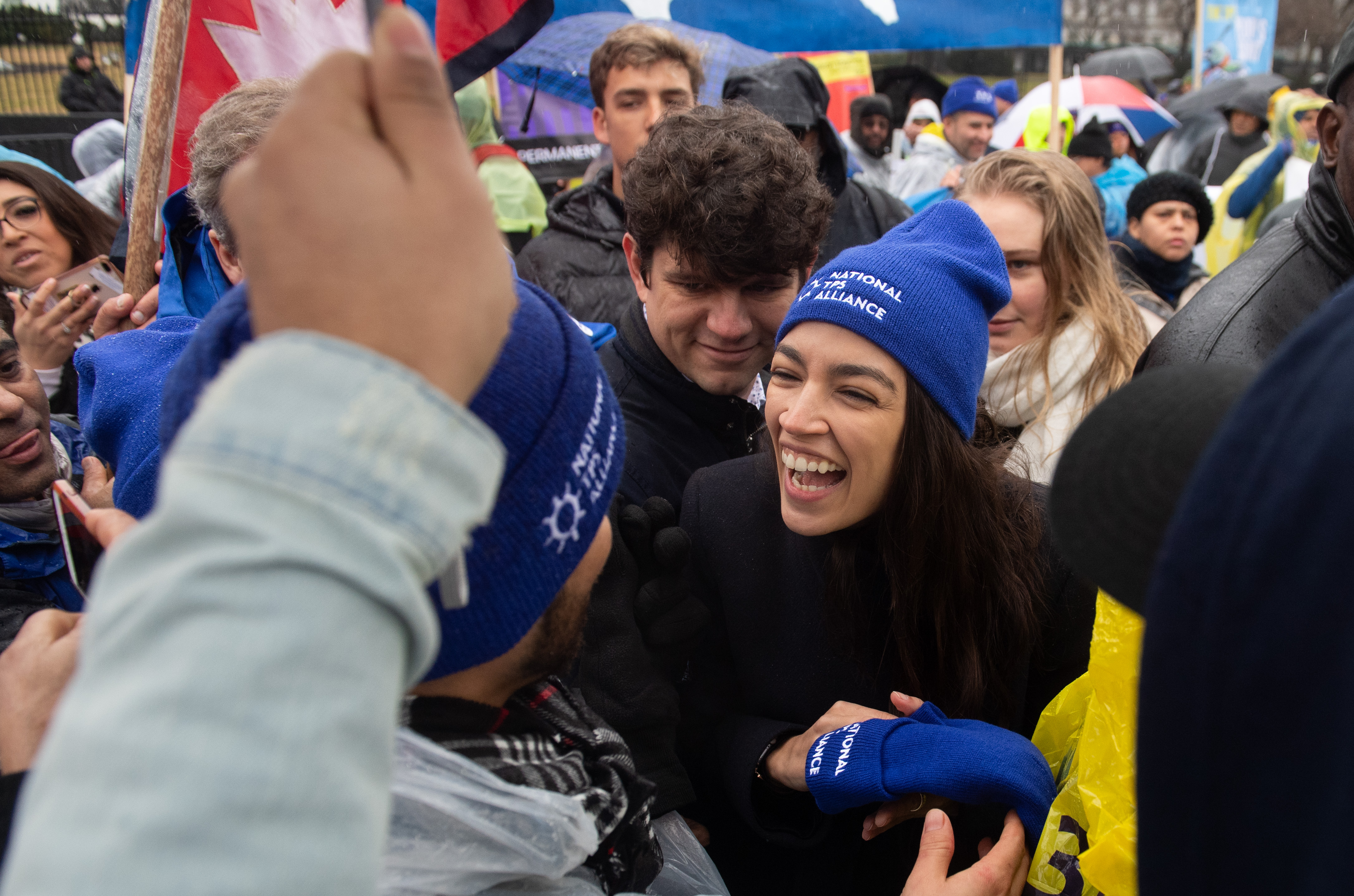Alexandria Ocasio-Cortez celebrated Amazon's move to pull out of New York at her inauguration Saturday. CREDIT: SAUL LOEB/AFP/Getty Images