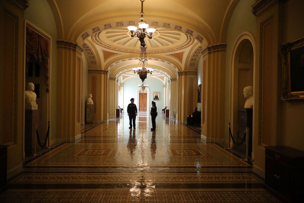 The Senate passed a bill to avert another partial government shutdown Thursday afternoon, by a margin of 83-16. The House is expected to vote on the bill later Thursday evening, and the legislation will then head to President Donald Trump's desk. (Photo credit: Chip Somodevilla/Getty Images)