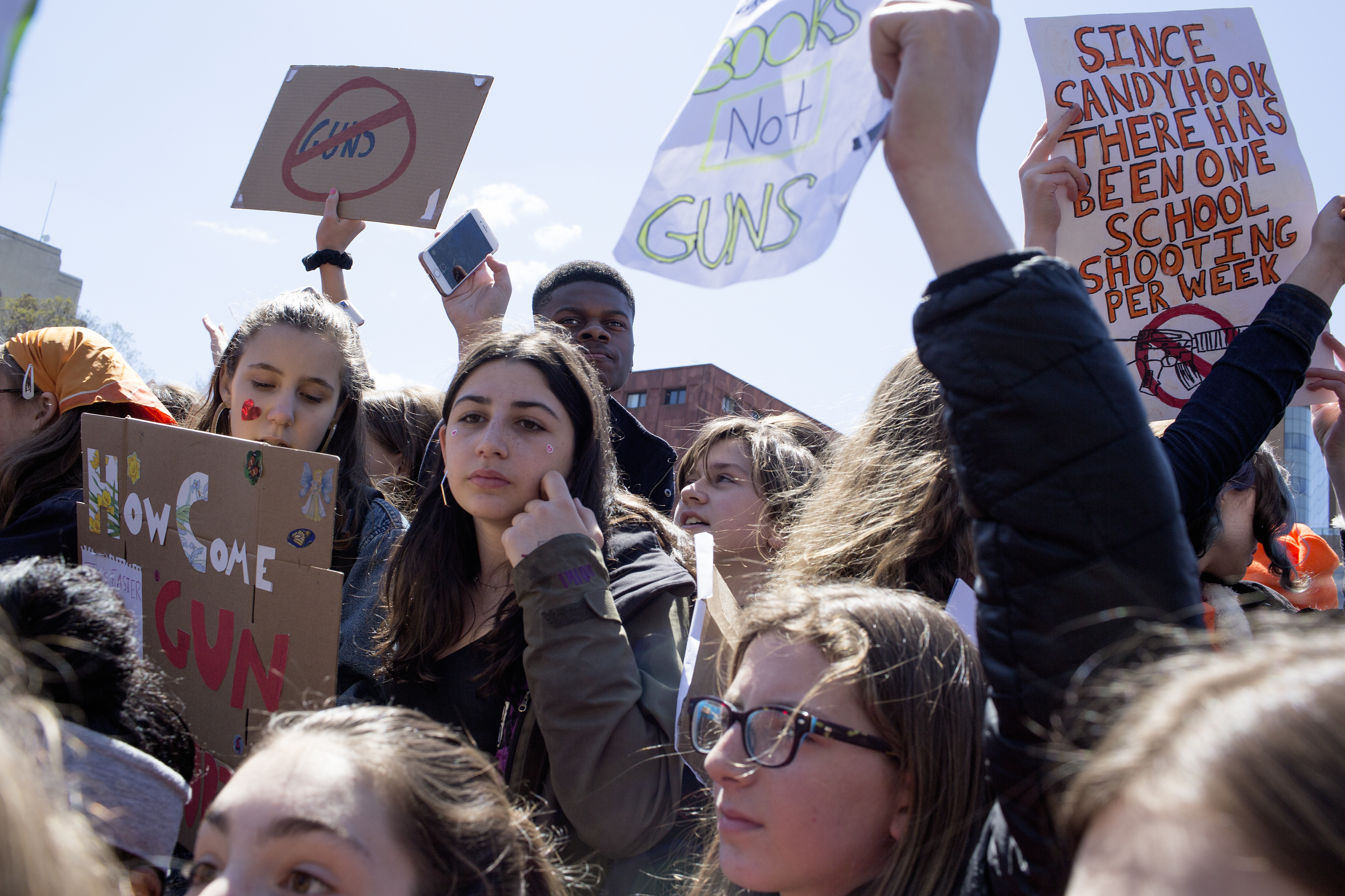 In the year since the Parkland shooting, the gun safety movement has emerged as a major force. (PHOTO CREDIT: Andrew Lichtenstein/Corbis via Getty Images)