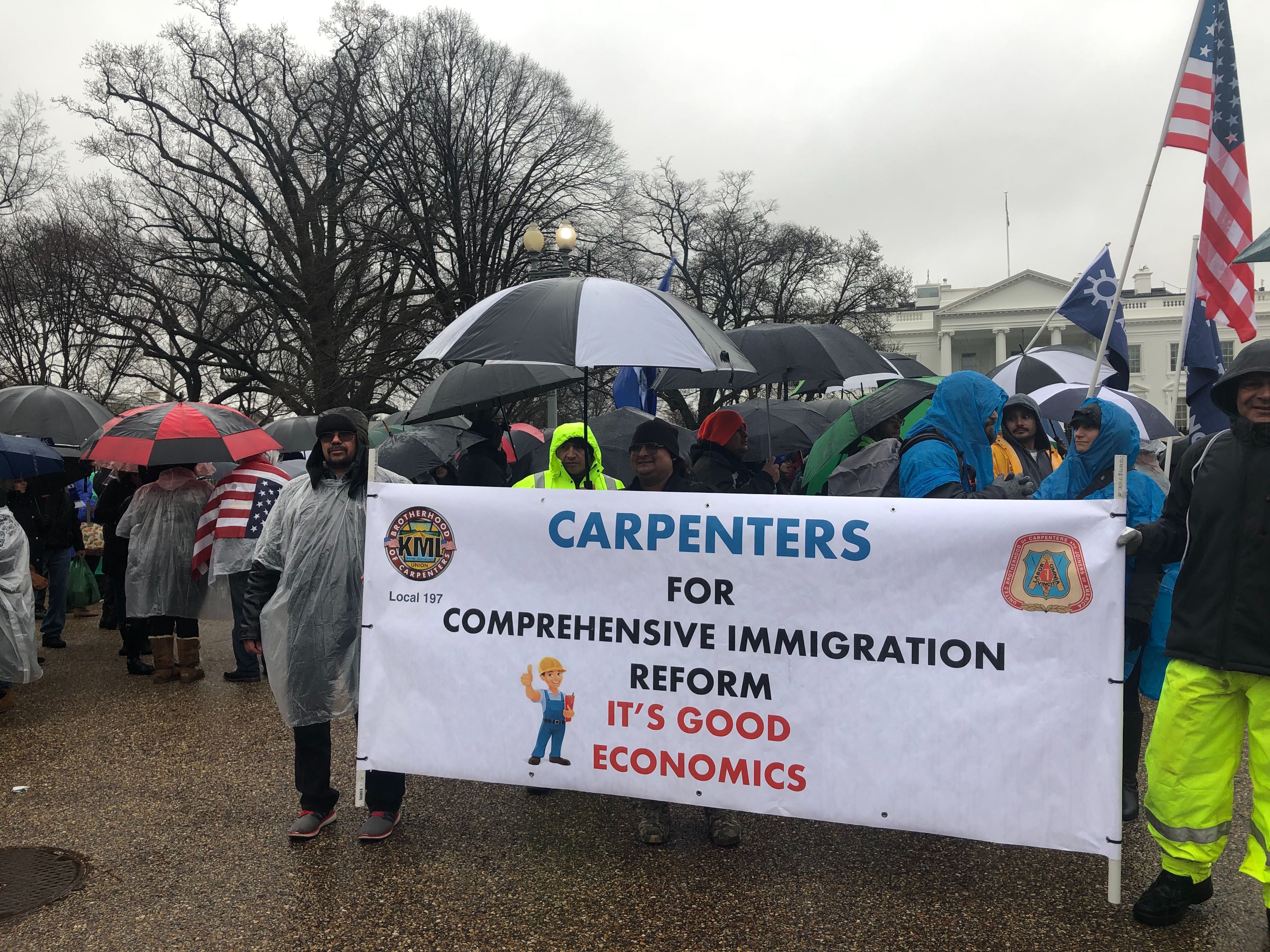 Members of the Brotherhood of Carpenters union support comprehensive immigration reform that protects their members (Credit: Rebekah Entralgo)