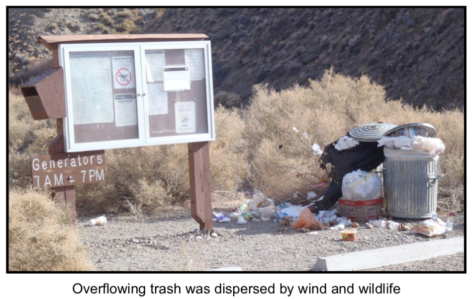 Trash littered the Death Valley National Park during the government shutdown.