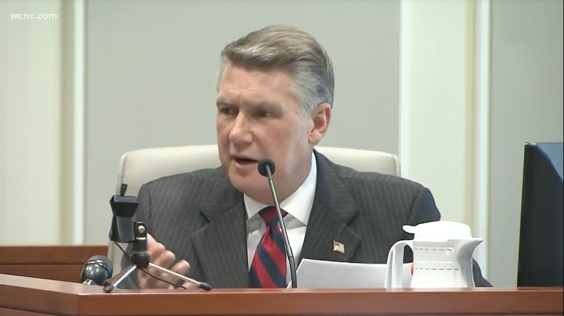 GOP candidate Mark Harris called for a new election in the NC-9 congressional race, and the state Board of Elections unanimously agreed. Credit: Sreenshot/WCNC