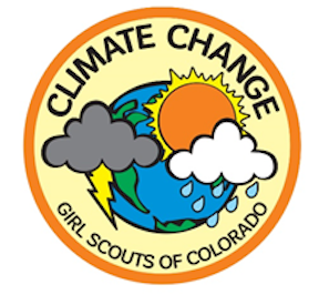 The Girl Scouts of Colorado climate change patch. CREDIT: Jen Clanahan/Girl Scouts of Colorado
