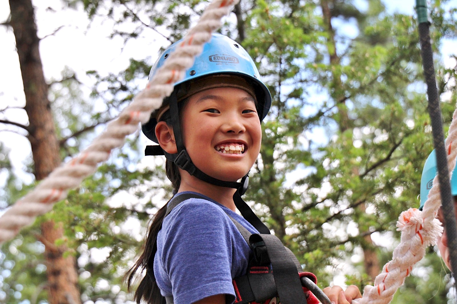 A summer camper at Sky High Ranch in Woodland Park, Colorado, 2017. CREDIT: Girl Scouts of Colorado