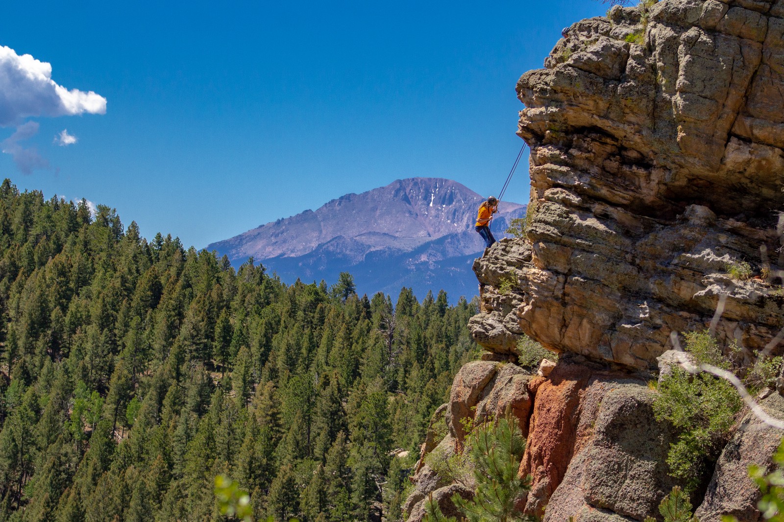 A summer camper at Sky High Ranch in Woodland Park, Colorado, 2017. CREDIT: Girl Scouts of Colorado