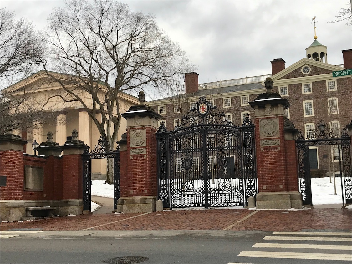 The Van Wickle Gates on the Brown University campus. CREDIT: Casey Quinlan