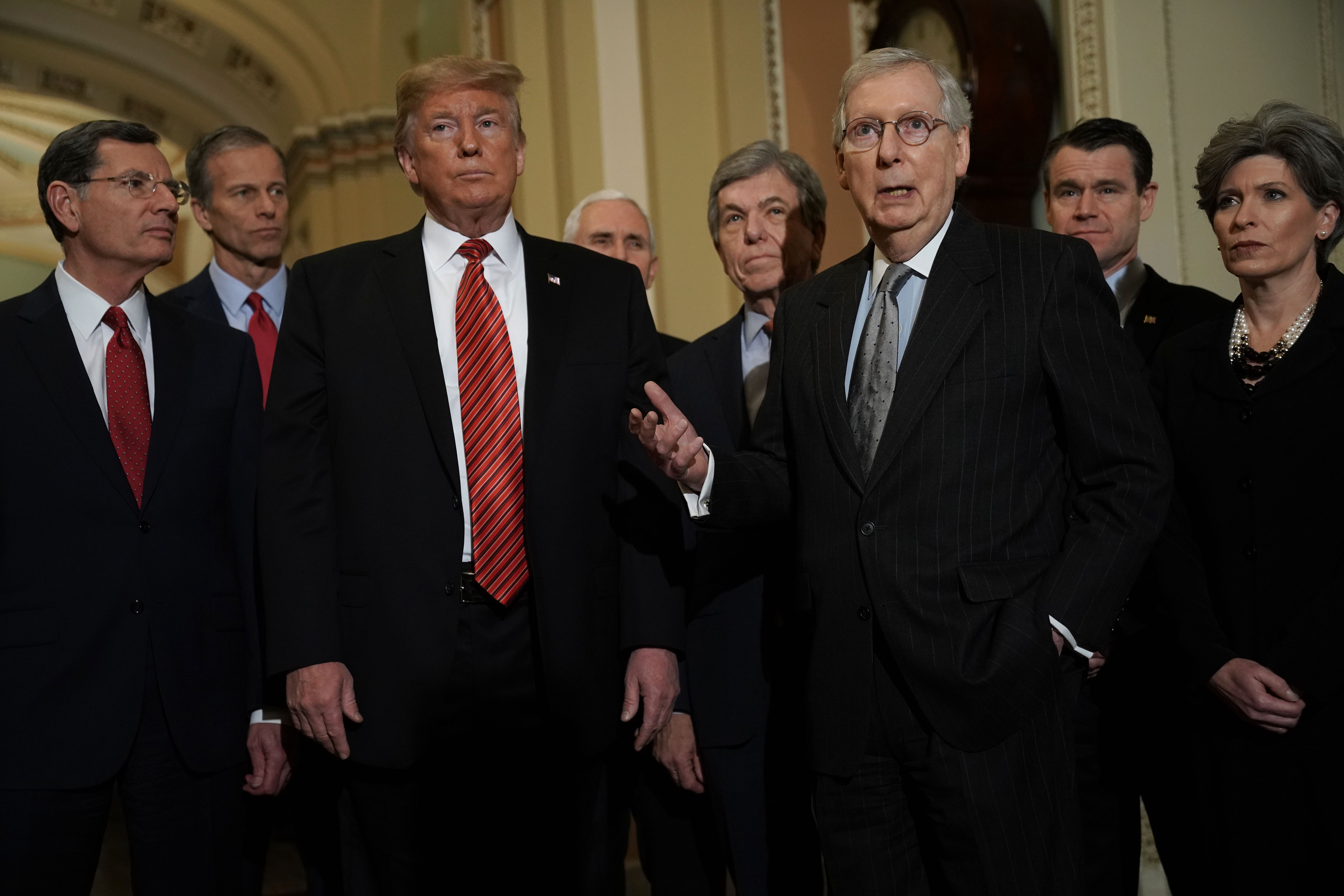 WASHINGTON, DC - JANUARY 09: Trump met with GOP lawmakers to shore up their resolve and support for his proposed border wall with Mexico. (Credit: Alex Wong/Getty Images)