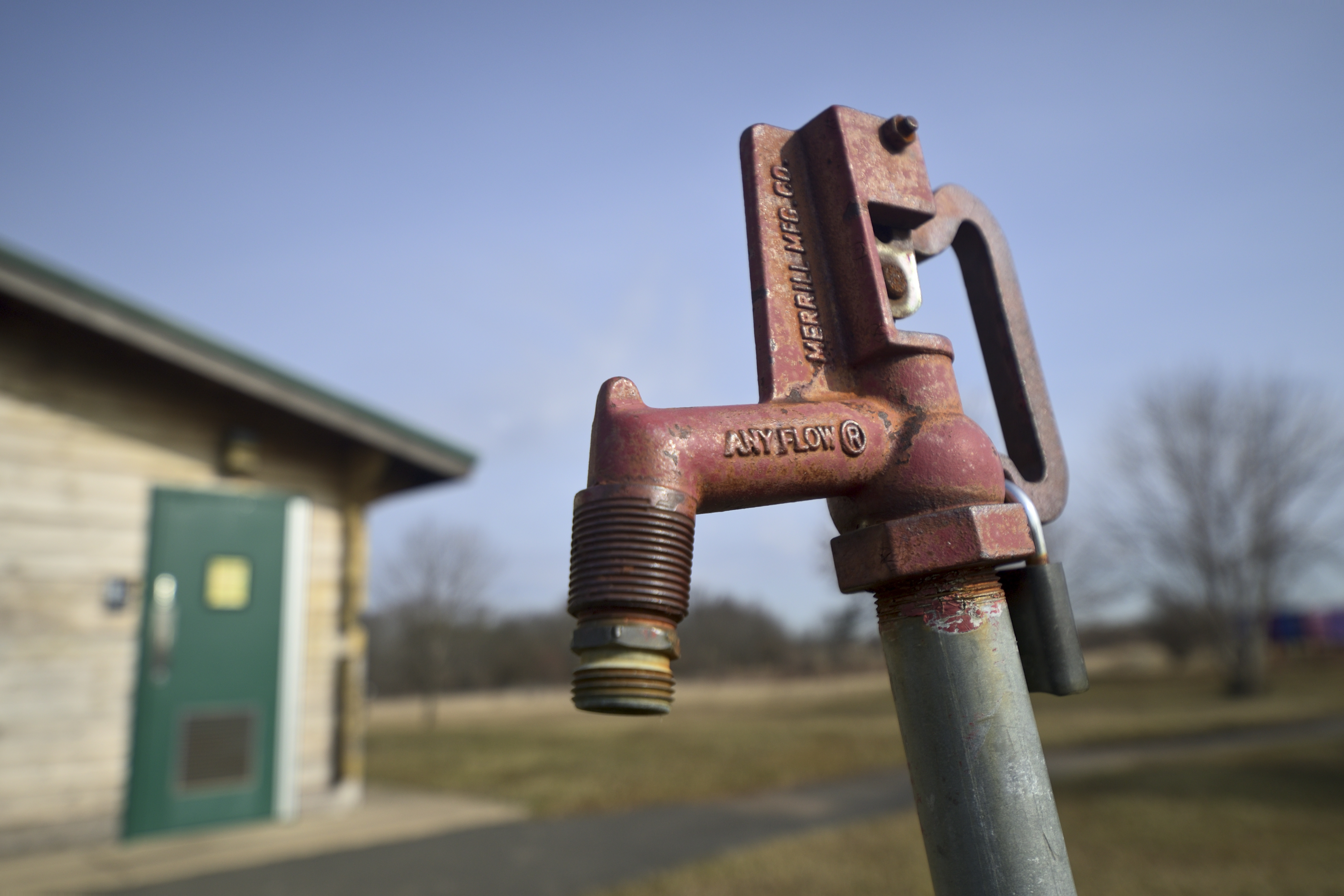 Water hydrant near at the grounds of the former Naval Air Warfare Center Warminster, in Bucks County, Pennsylvania, USA on February 6, 2019. CREDIT: Bastiaan Slabbers/NurPhoto via Getty Images