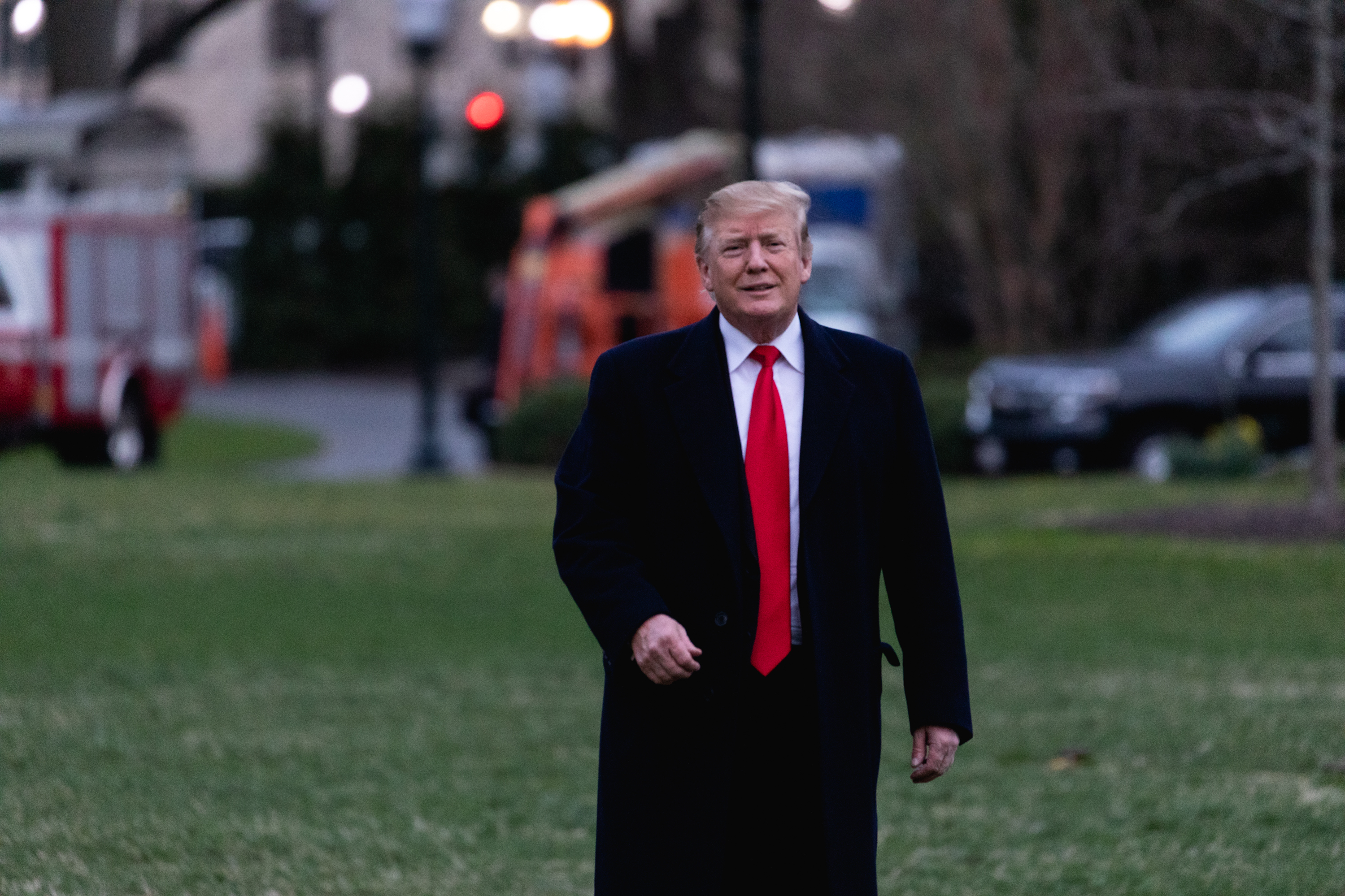 President Donald Trump arrives on Marine One, on the South Lawn of the White House, on Sunday, March 24, 2019. (Photo by Cheriss May/NurPhoto via Getty Images)