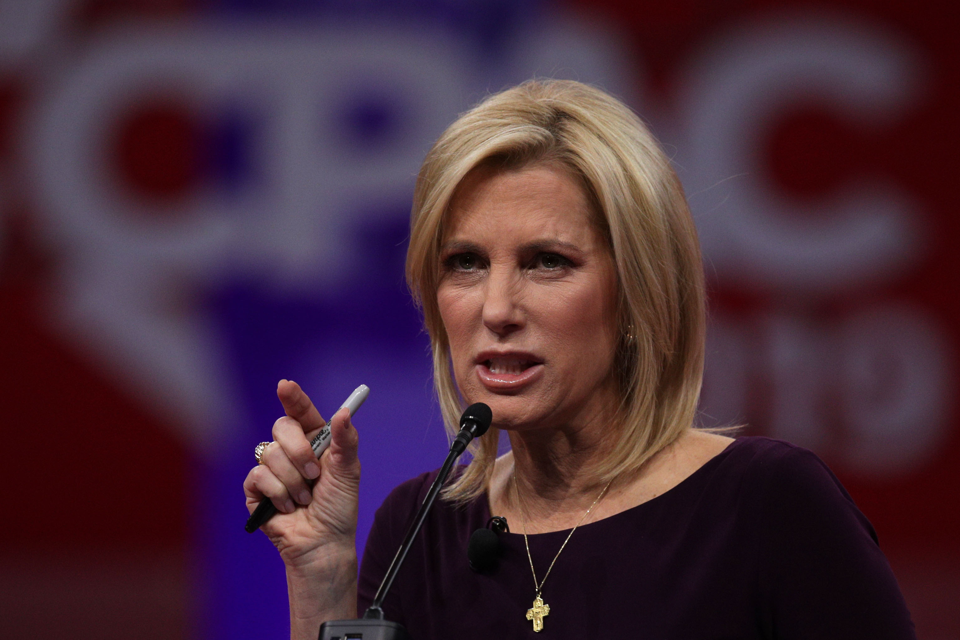 NATIONAL HARBOR, MARYLAND - FEBRUARY 28: Talk show host Laura Ingraham speaks during CPAC 2019 February 28, 2019 in National Harbor, Maryland. The American Conservative Union hosts the annual Conservative Political Action Conference to discuss conservative agenda. (Photo by Alex Wong/Getty Images)