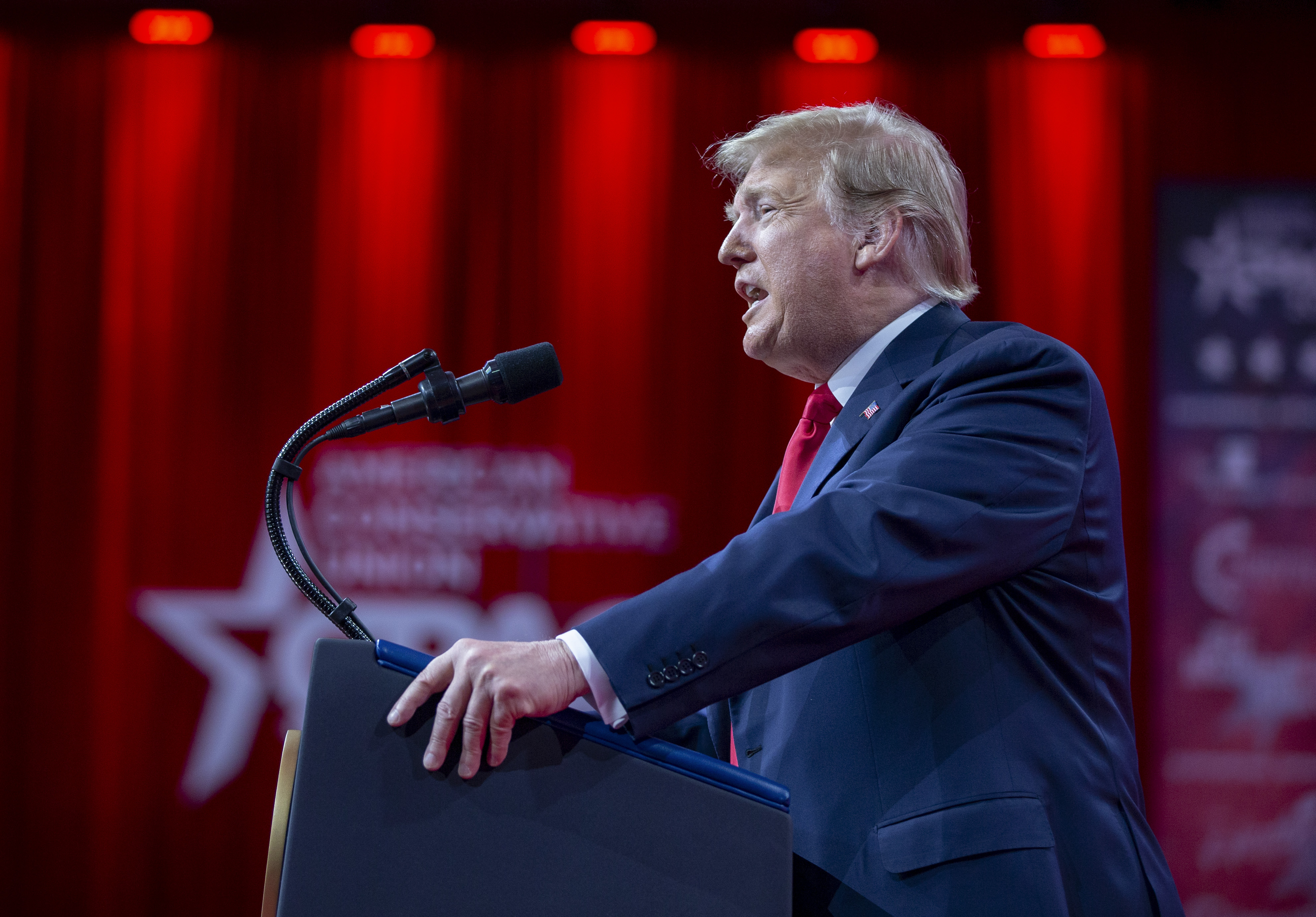 WASHINGTON, DC -President Donald Trump speaks during CPAC 2019 on March 02, 2019 in Washington, DC. CREDIT: Tasos Katopodis/Getty Images