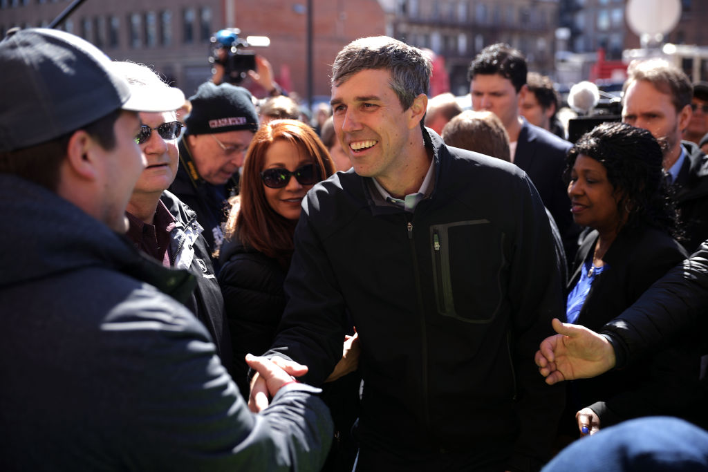 Democratic presidential candidate Beto O'Rourke greets voters March 16, 2019 in Waterloo, Iowa. (CREDIT: Chip Somodevilla/Getty Images.)