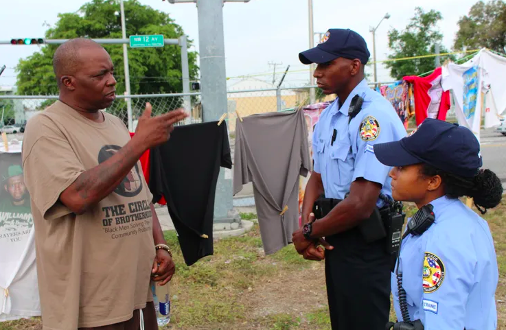 Many members of the Liberty City community have visited the men at their campsite. (Photo cred: Circle of Brotherhood)