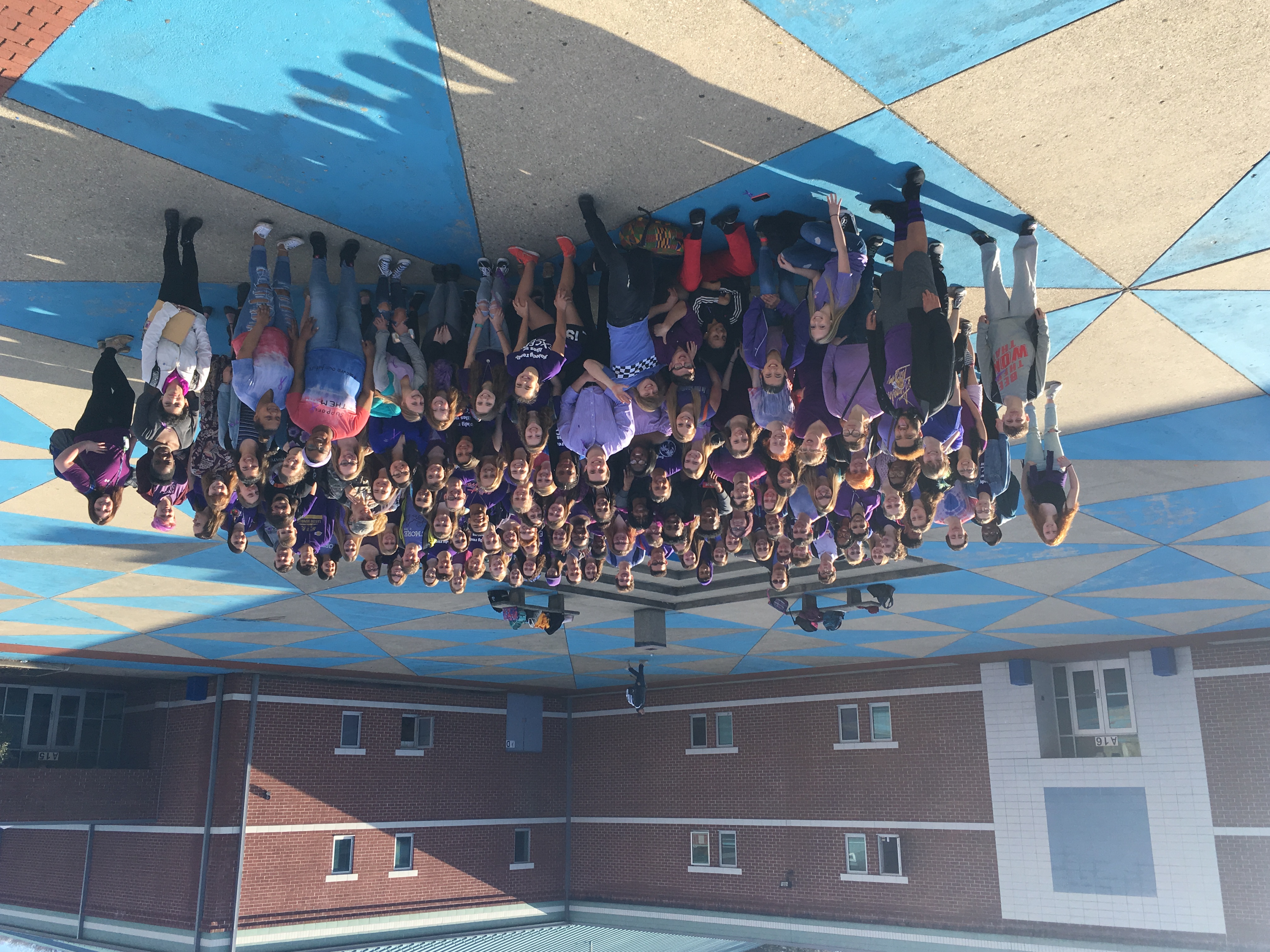 West Virginia students organize a "Purple Out" in support of their teachers. (Photo courtesy of Jakob Spruce)