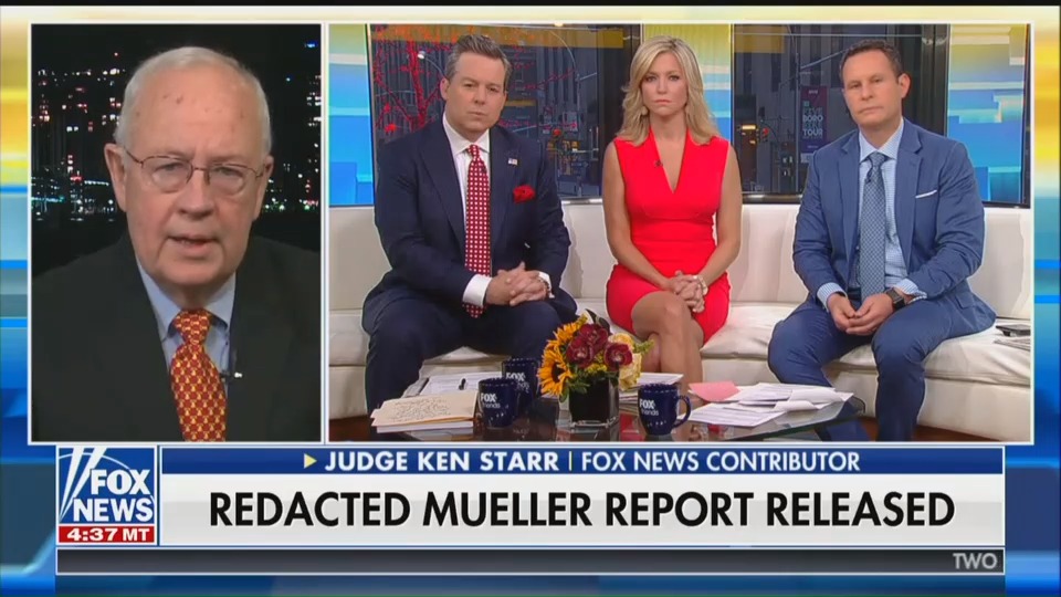 Ken Starr defending Trump on Fox & Friends on Friday