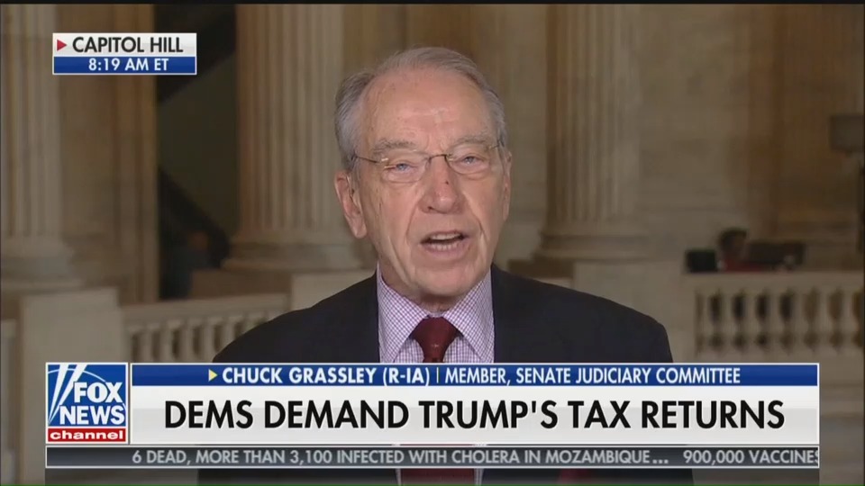 Sen. Chuck Grassley (R-IA) on Fox & Friends on Monday.