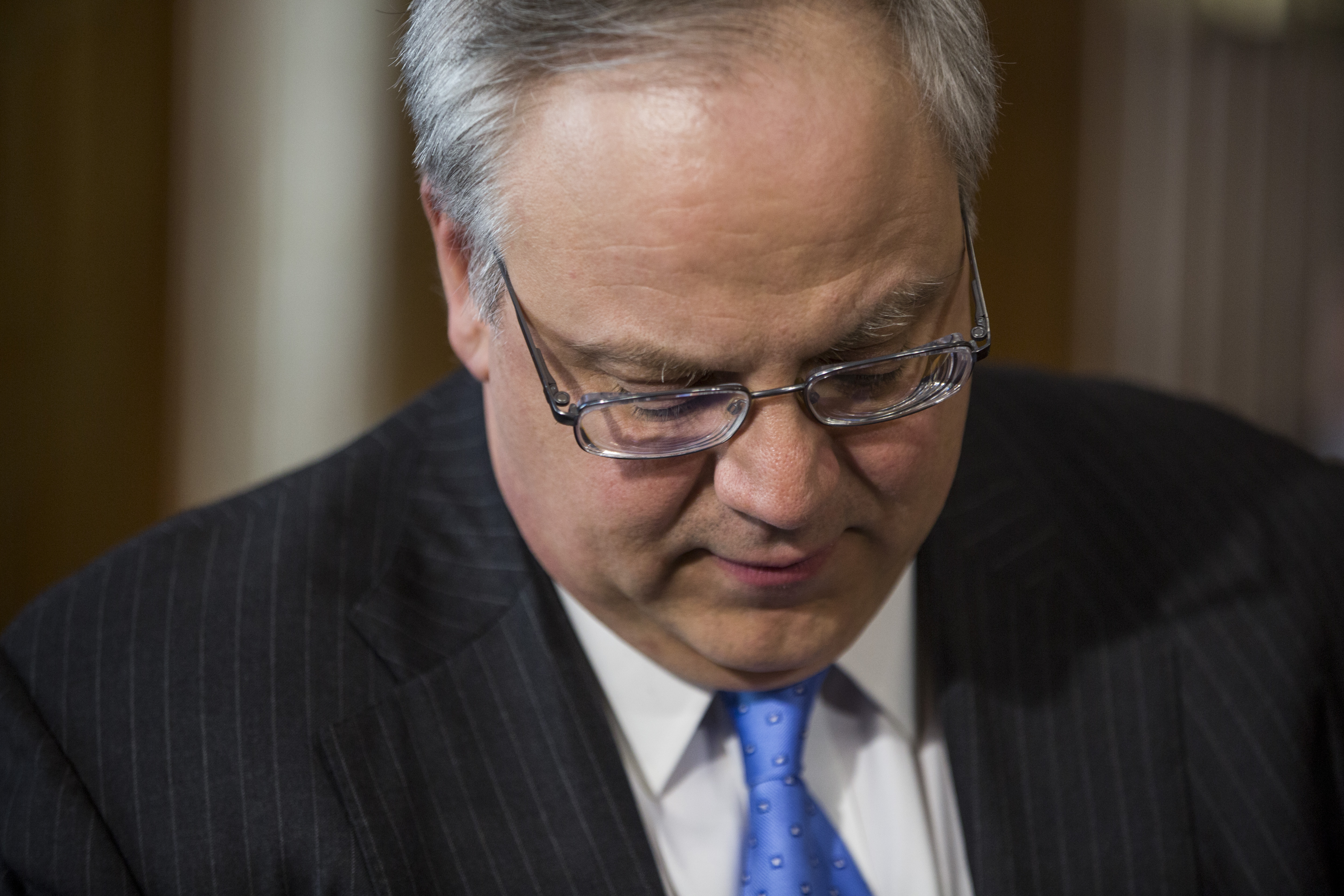 David Bernhardt, President Donald Trump's nominee to be Interior Secretary, arrives before testifying during a Senate Energy and Natural Resources Committee confirmation hearing on March 28, 2019 in Washington, DC. CREDIT: Zach Gibson/Getty Images