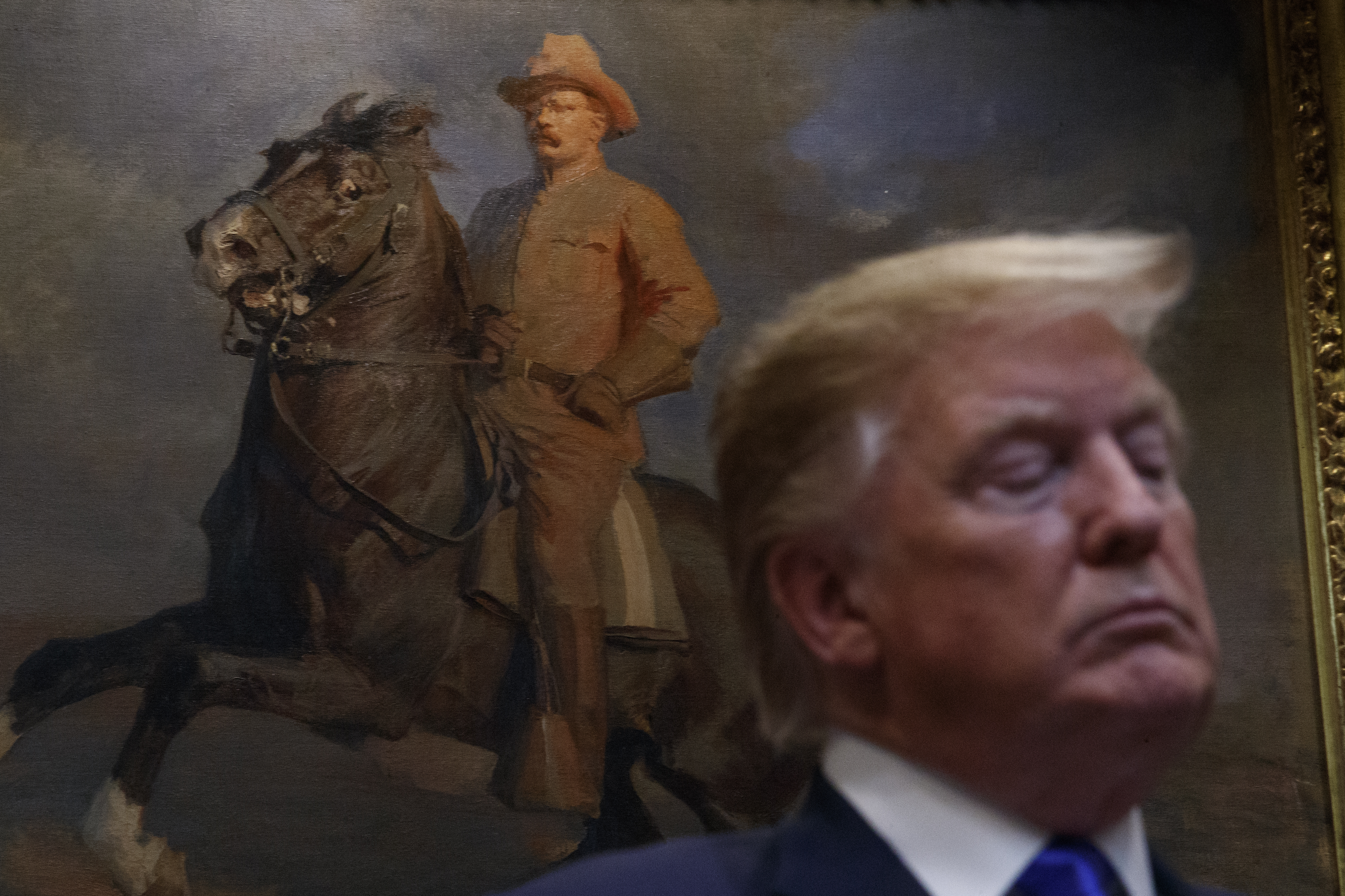 WASHINGTON, DC - APRIL 12: US President Donald Trump delivers remarks on 5G deployment in the United States on April 12, 2019 in Washington, DC. Trump discussed plans to build out a nationalized 5G network with plans to invest $20 billion improving broadband access. (Photo by Tom Brenner/Getty Images)